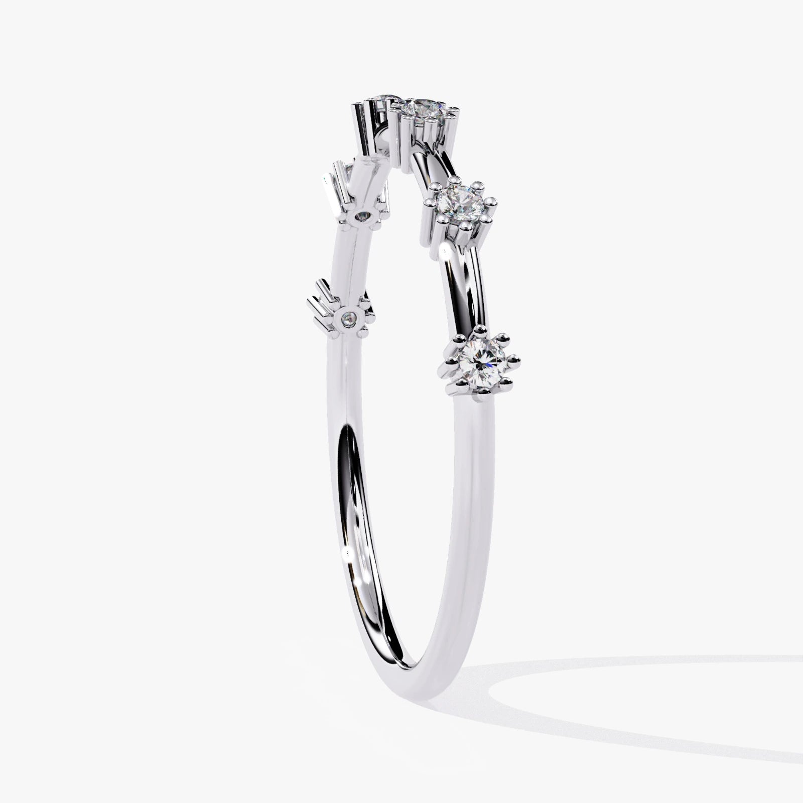 Half Eternity Lab Grown Diamond Band  Round Cut Diamond Wedding Ring