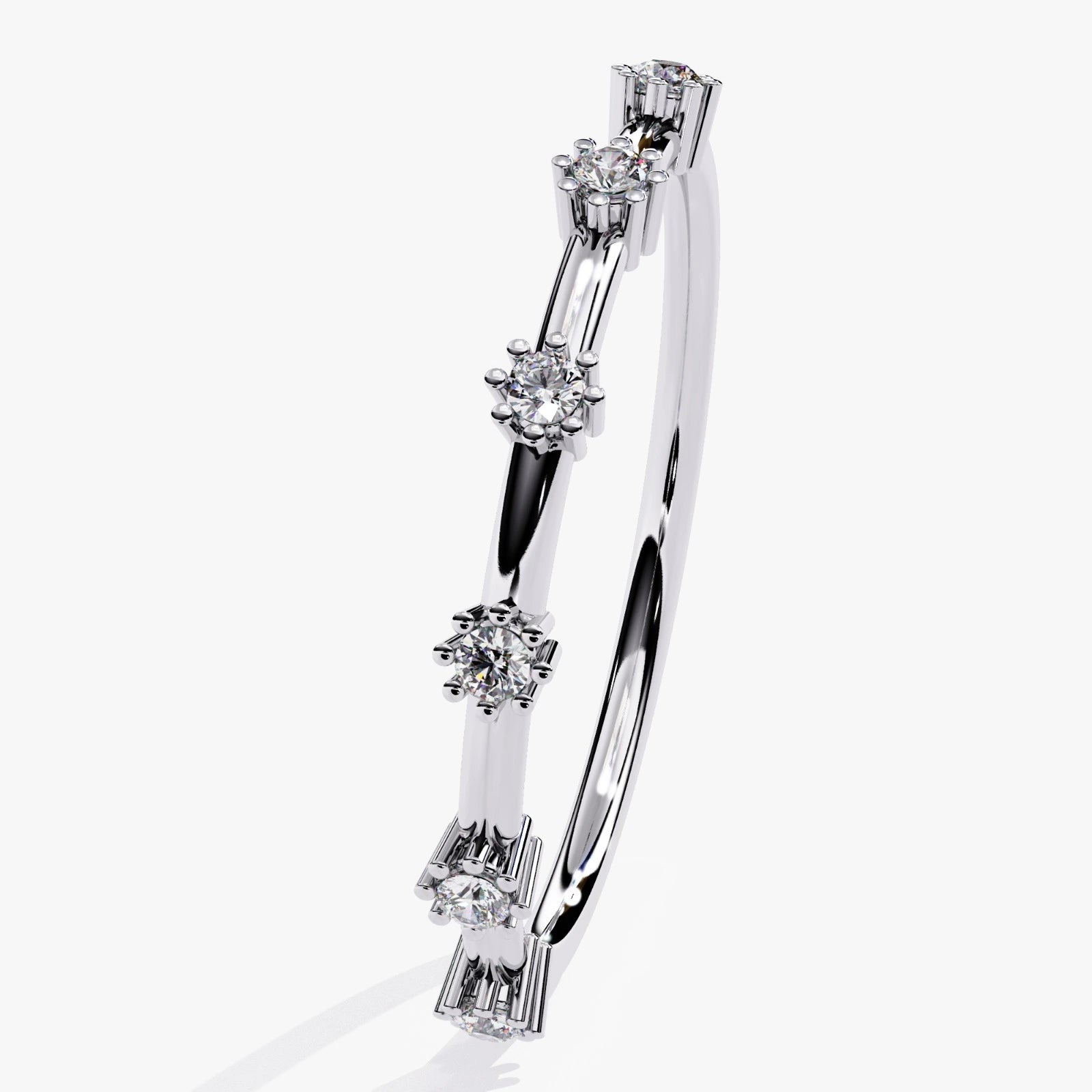 Half Eternity Lab Grown Diamond Band  Round Cut Diamond Wedding Ring