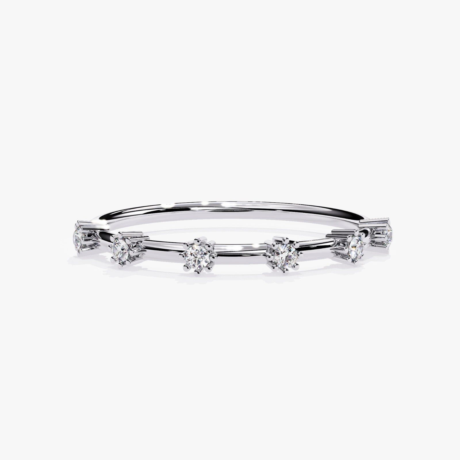 Half Eternity Lab Grown Diamond Band  Round Cut Diamond Wedding Ring