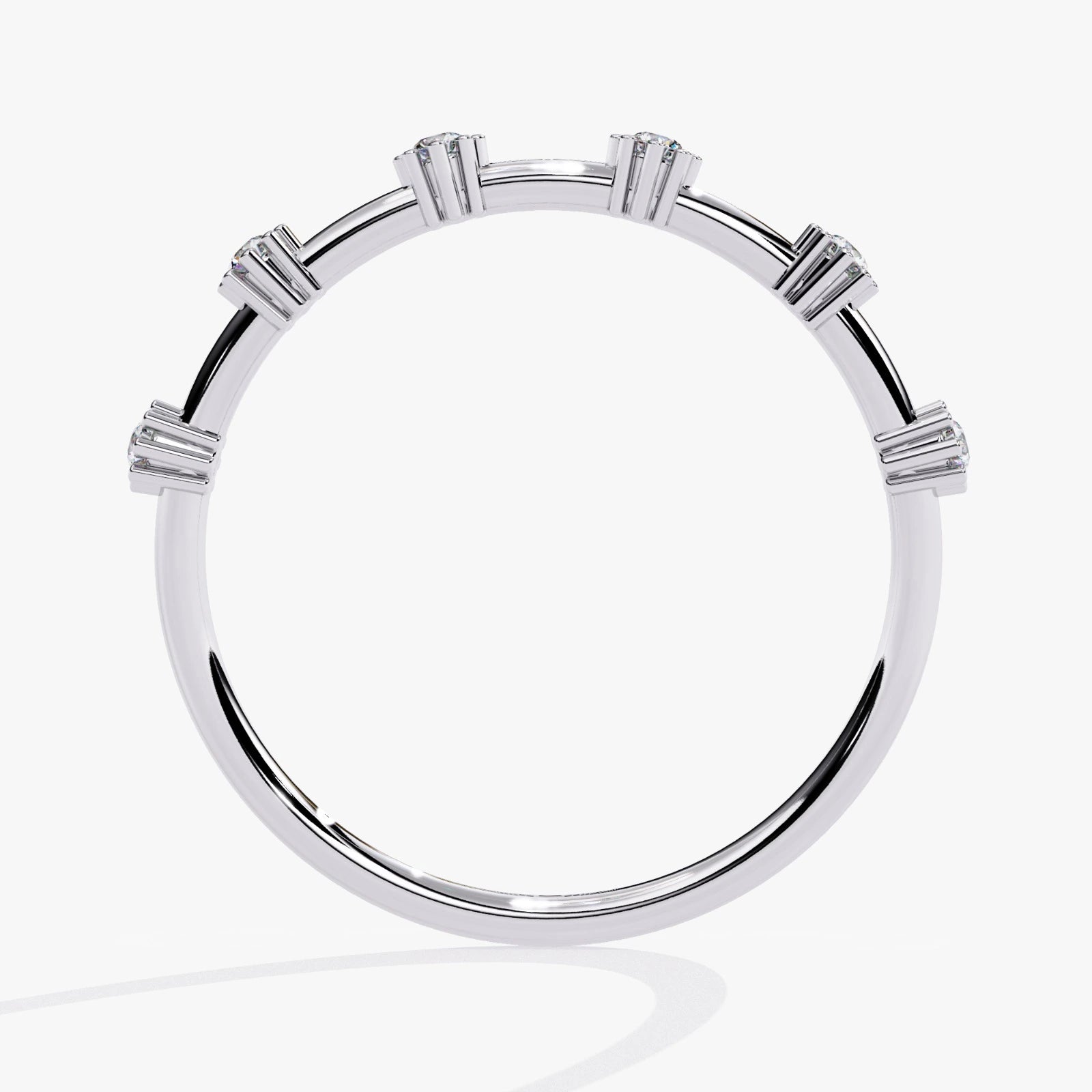 Half Eternity Lab Grown Diamond Band  Round Cut Diamond Wedding Ring