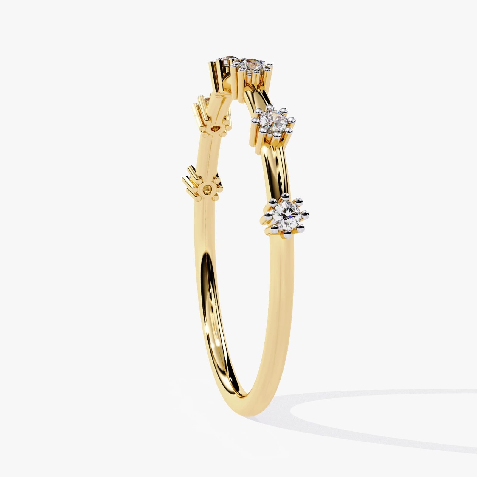 Half Eternity Lab Grown Diamond Band  Round Cut Diamond Wedding Ring