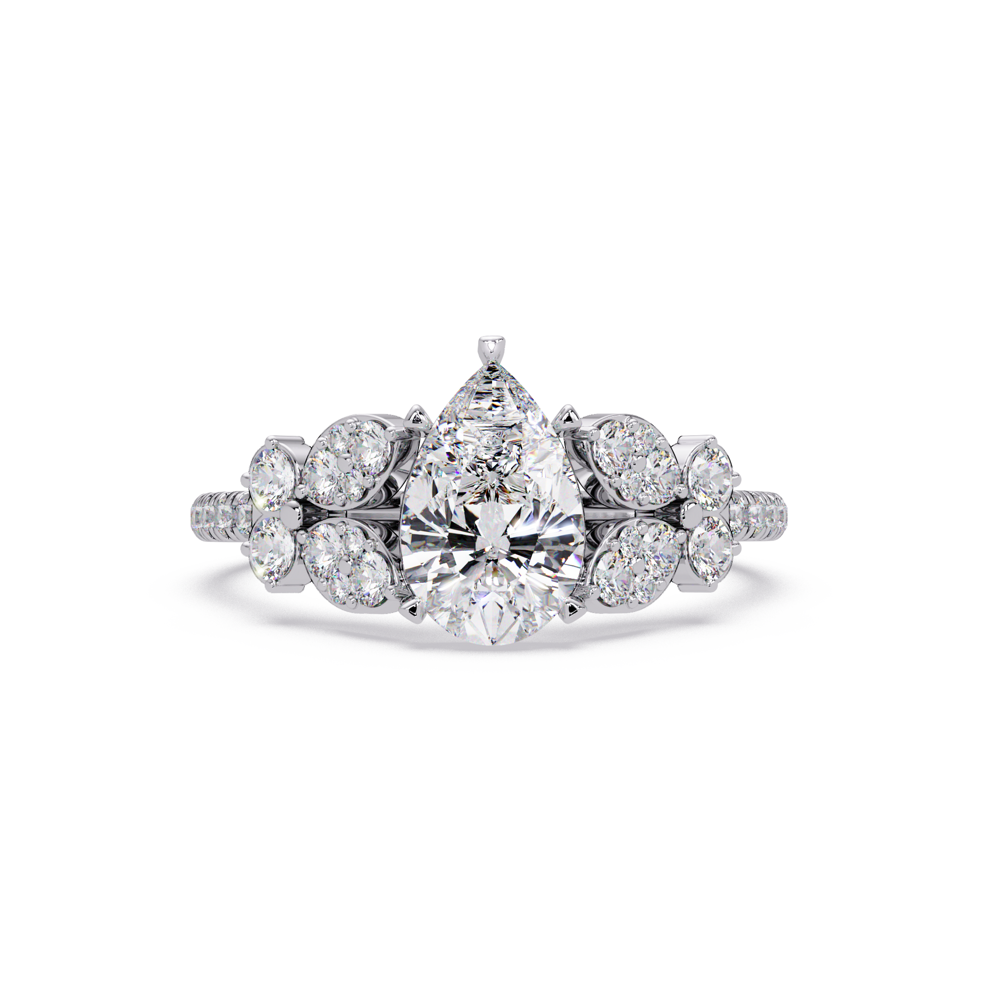 Pear Cut Lab Grown Diamond Snow Drift Ring