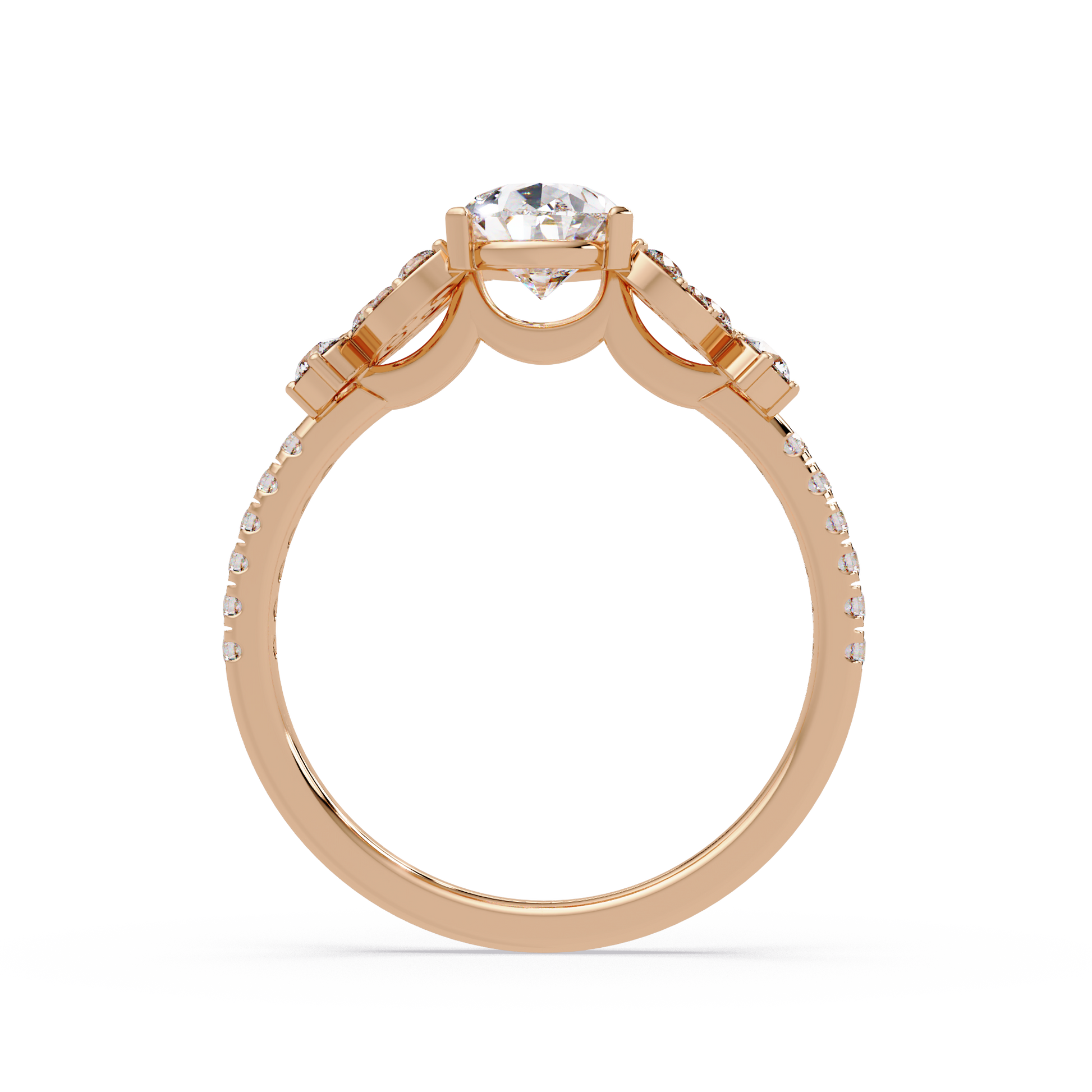 Pear Cut Lab Grown Diamond Snow Drift Ring