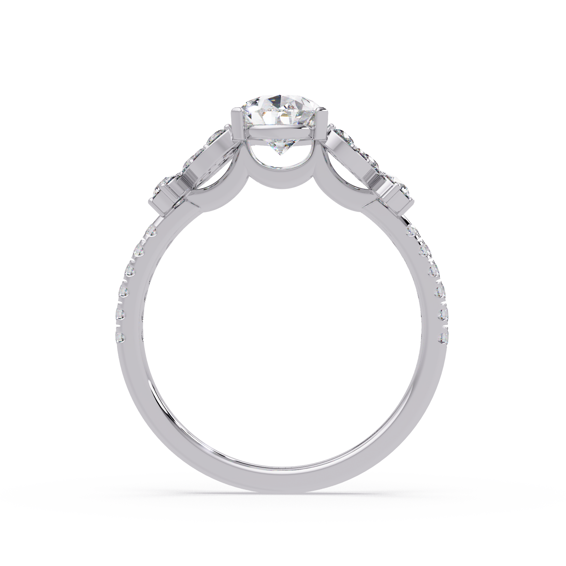 Pear Cut Lab Grown Diamond Snow Drift Ring