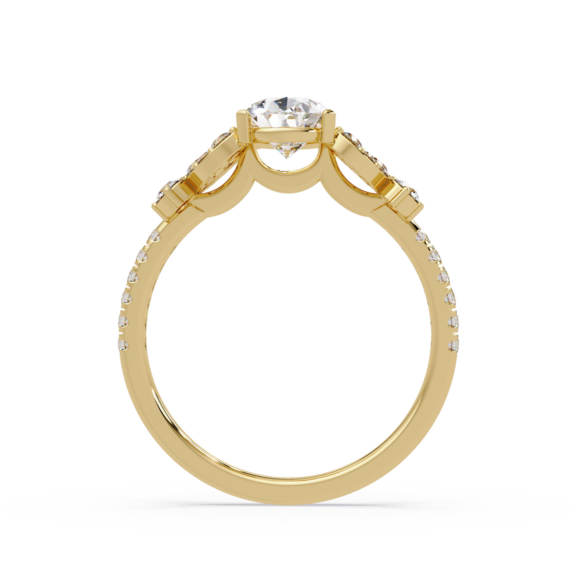 Pear Cut Lab Grown Diamond Snow Drift Ring