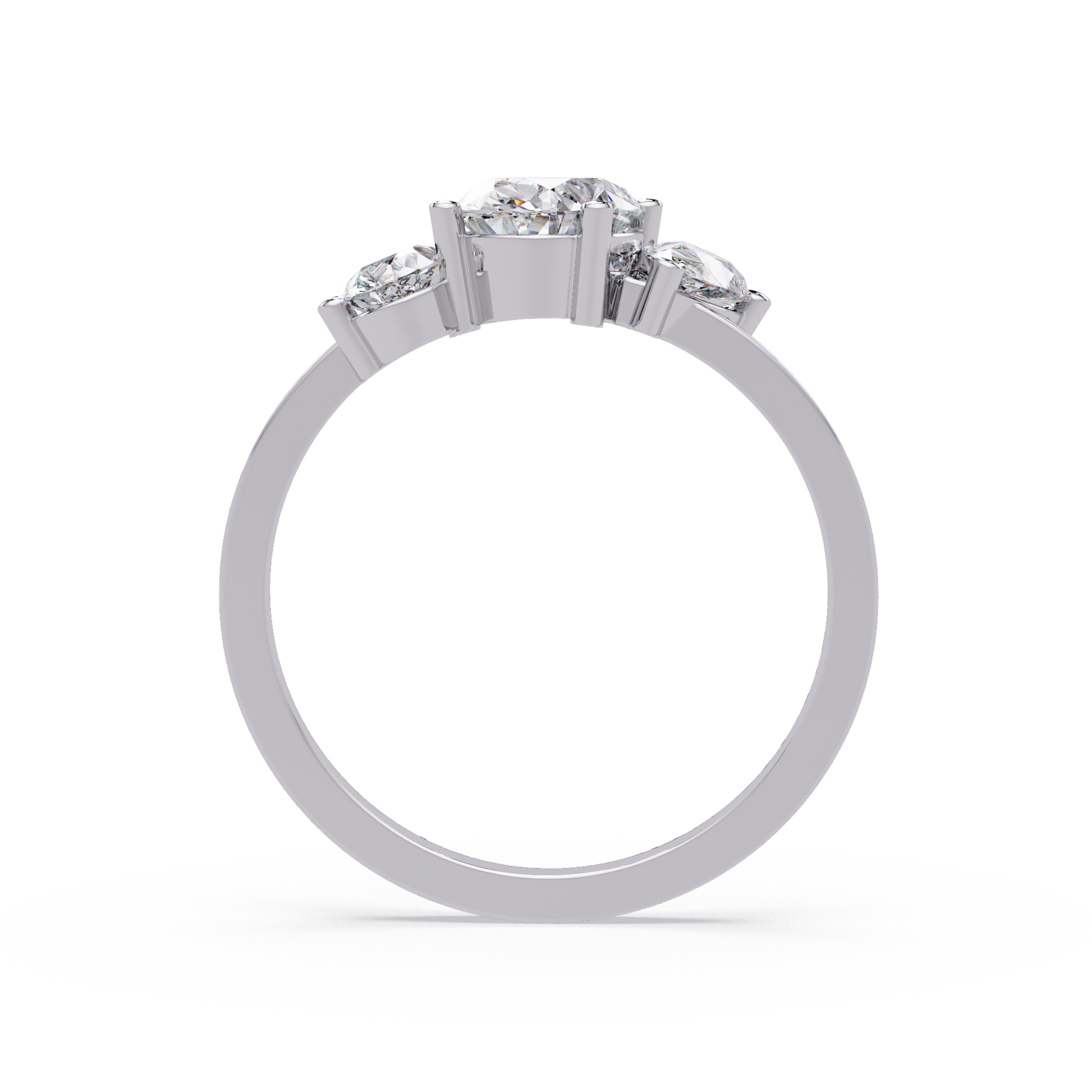 Oval Cut Lab Grown Diamond Three Stone Ring