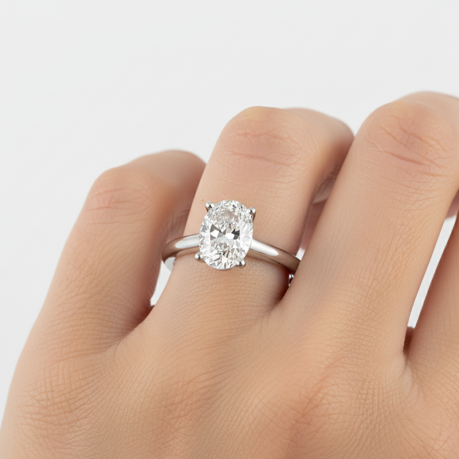 Oval Cut Lab Grown Diamond Solitaire Ring