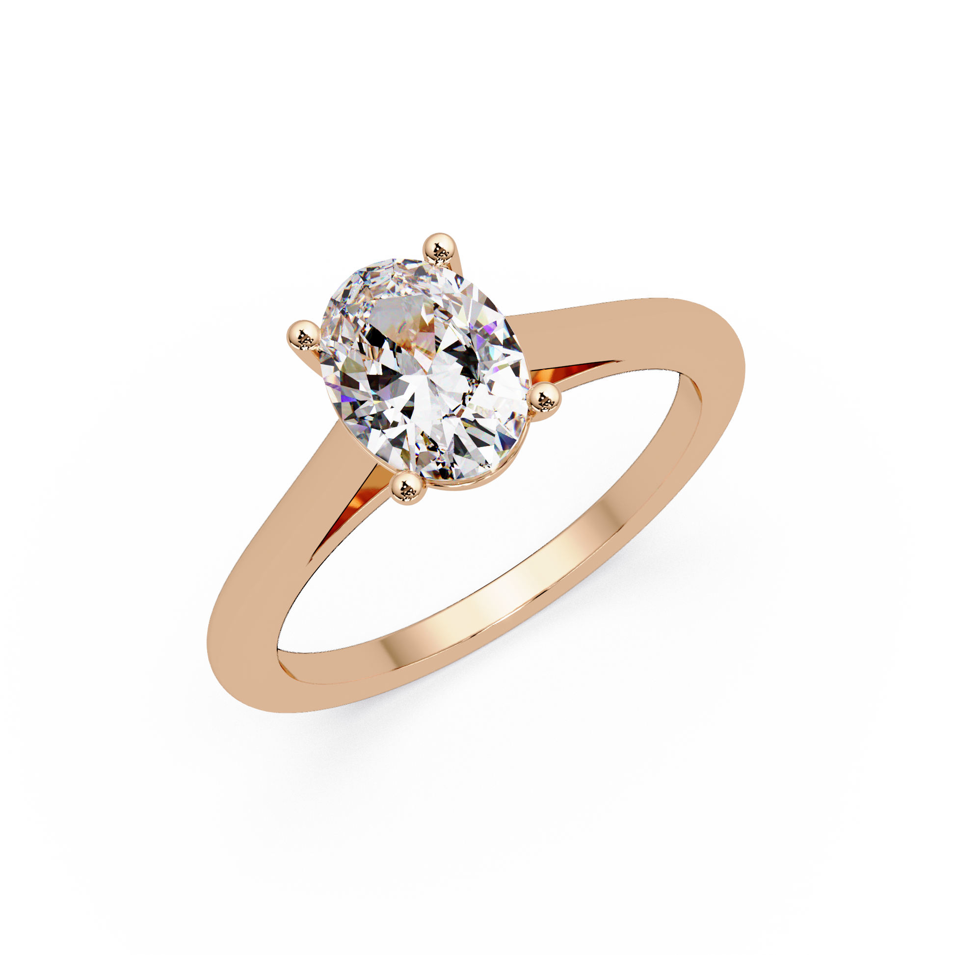 Oval Cut Lab Grown Diamond Solitaire Ring