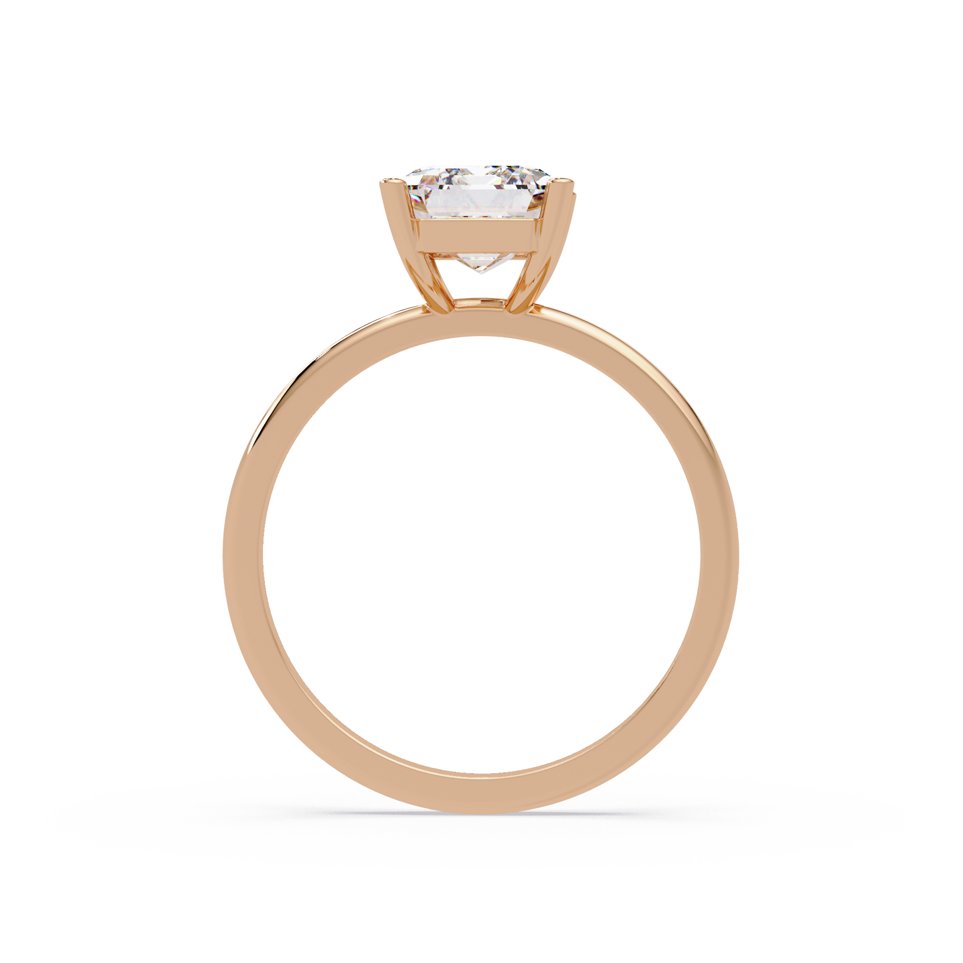 Emerald Cut Lab Grown Diamond Solitaire Ring