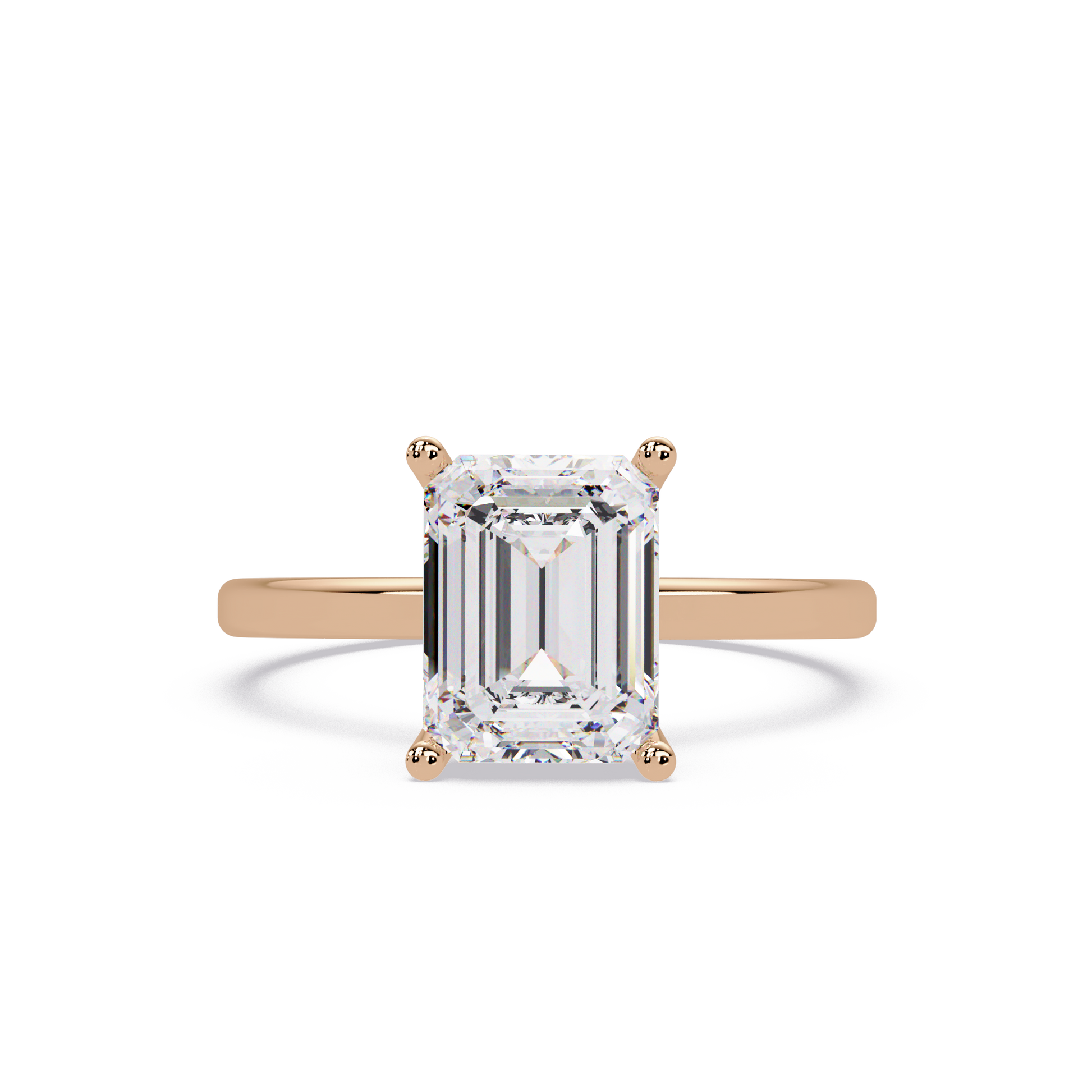 Emerald Cut Lab Grown Diamond Solitaire Ring