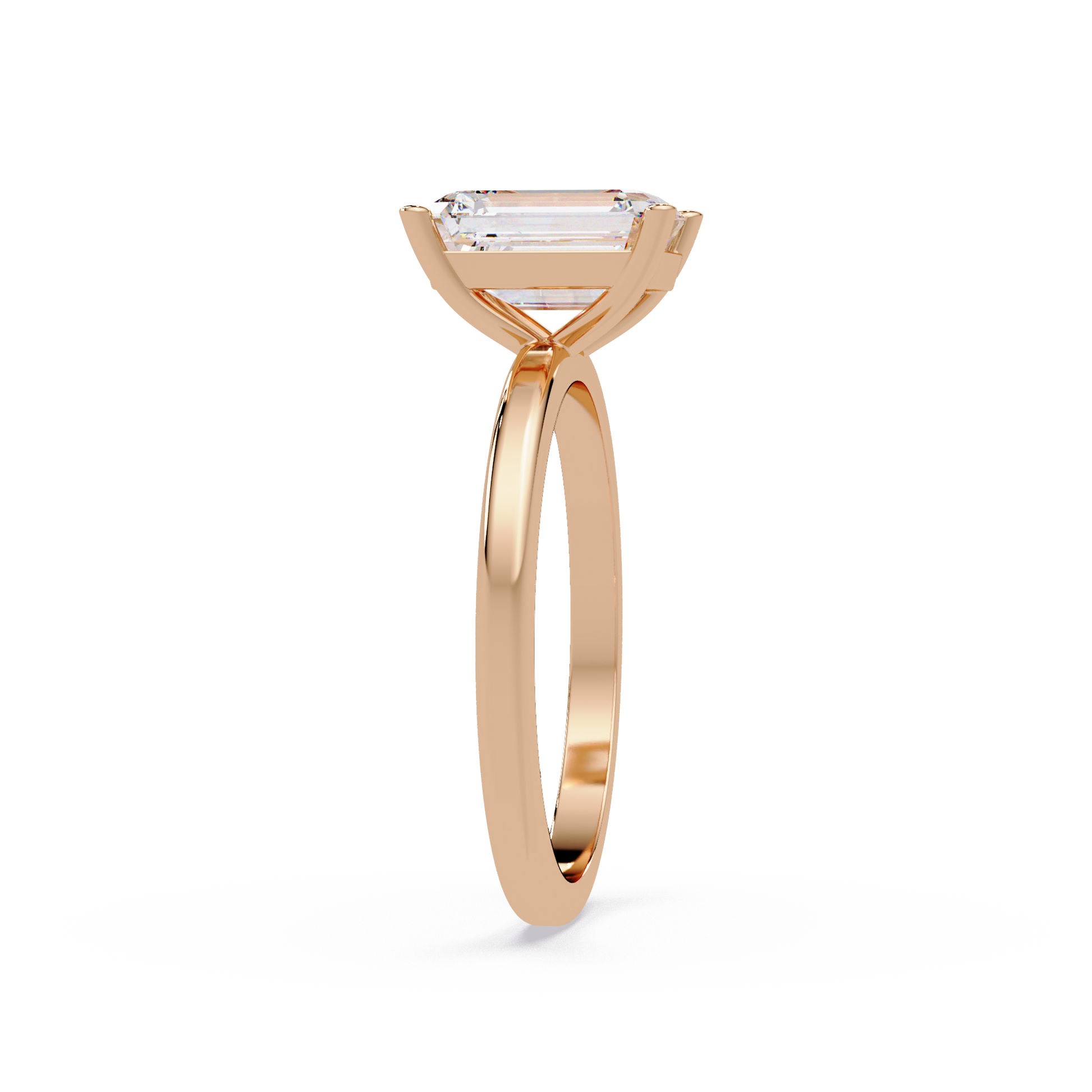 Emerald Cut Lab Grown Diamond Solitaire Ring