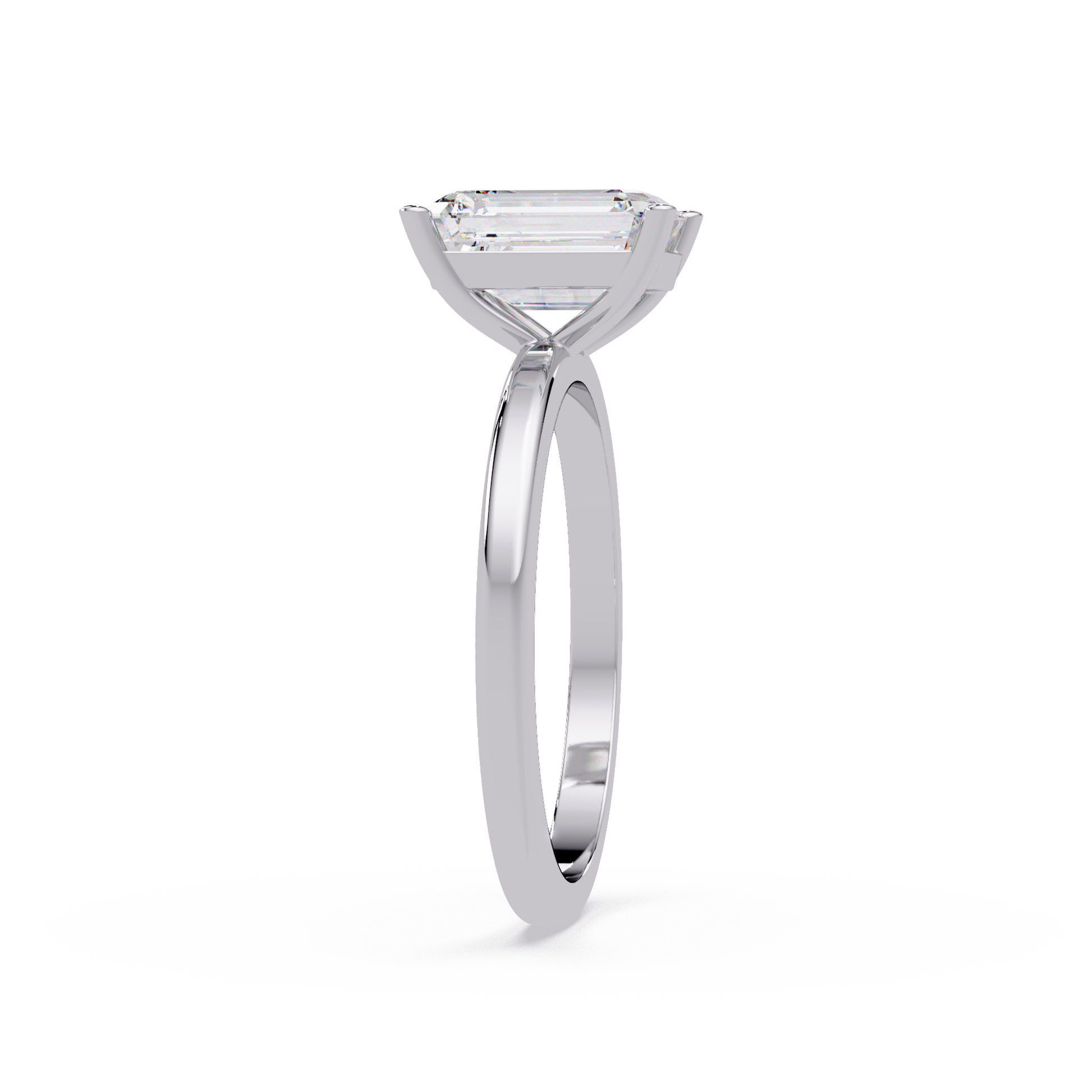 Emerald Cut Lab Grown Diamond Solitaire Ring