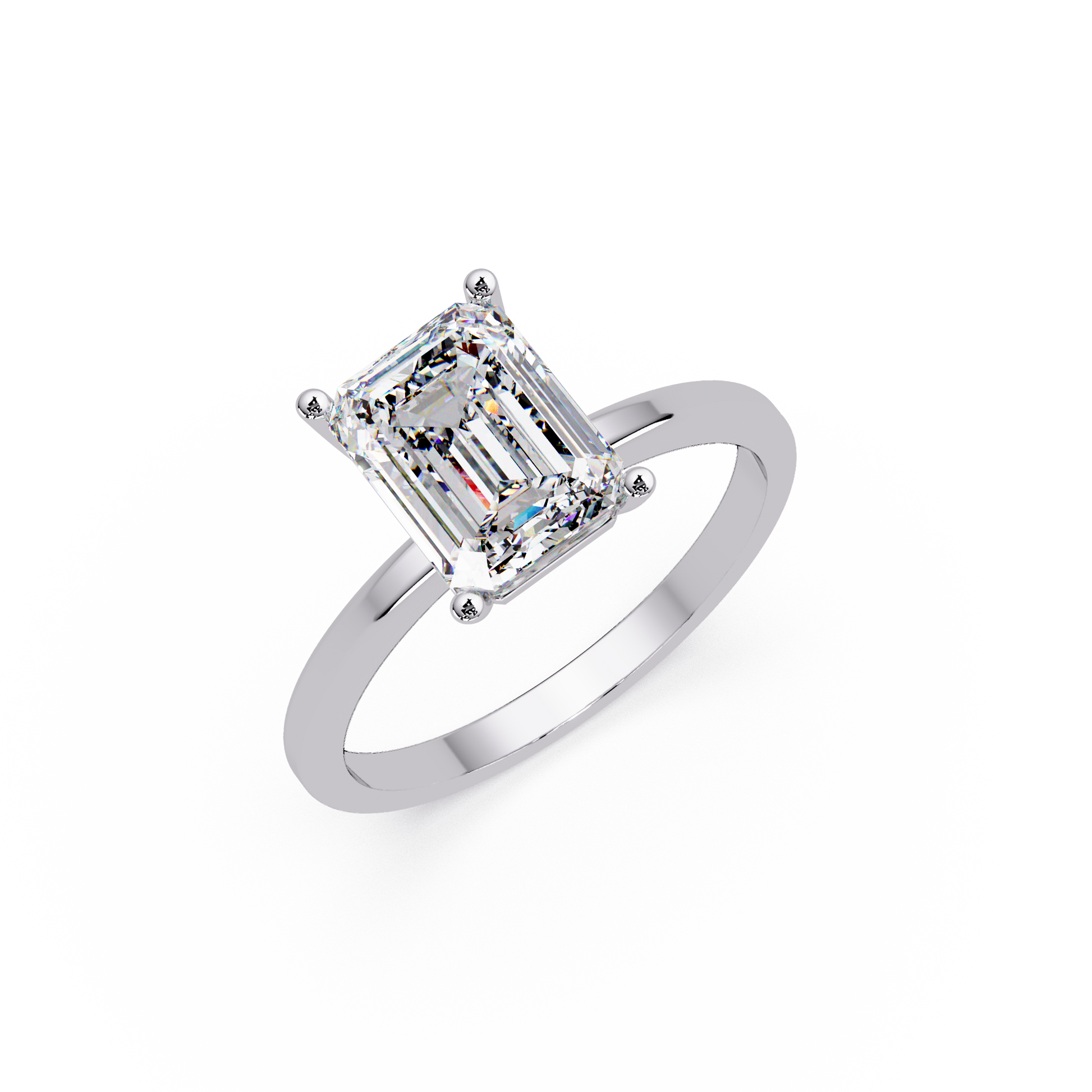 Emerald Cut Lab Grown Diamond Solitaire Ring