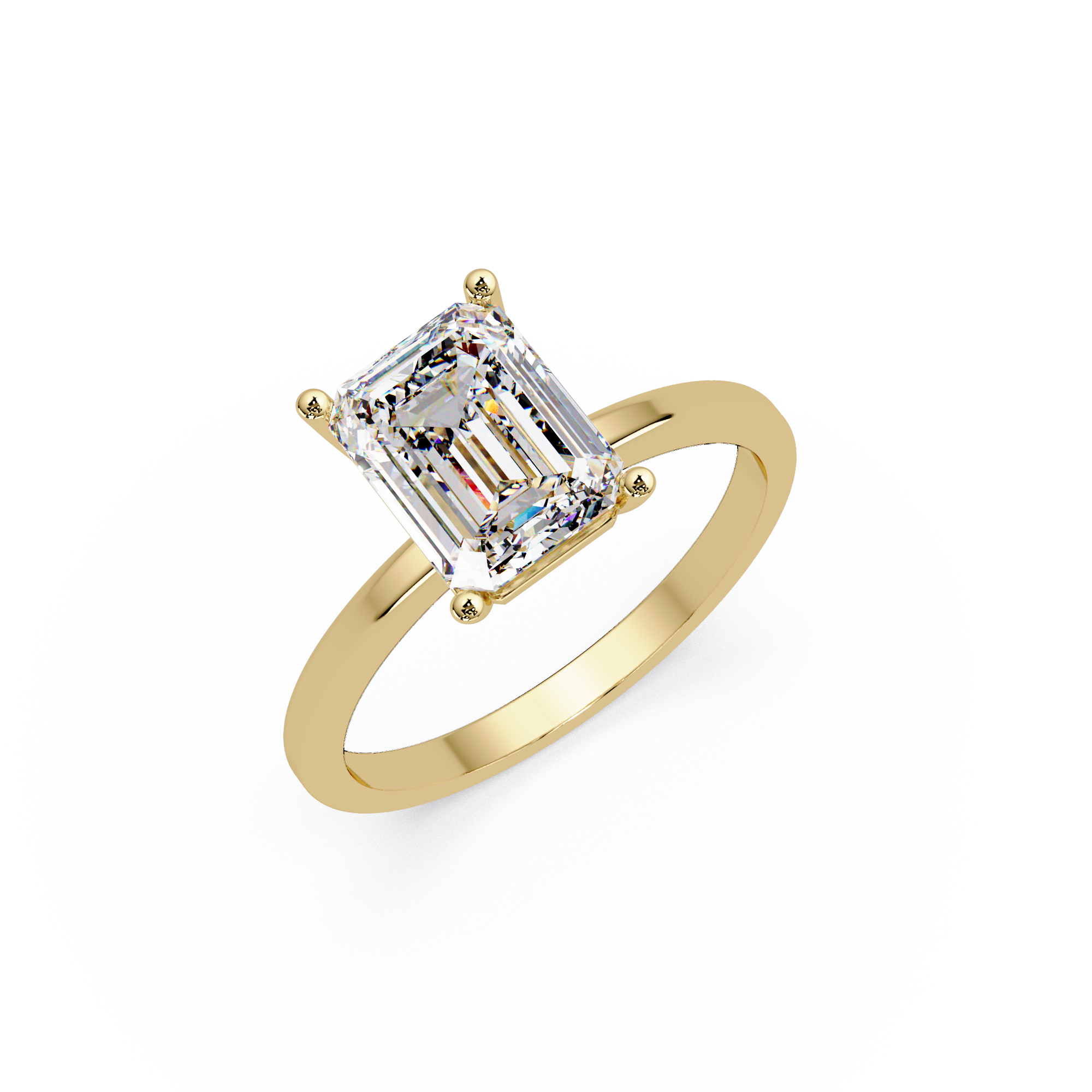 Emerald Cut Lab Grown Diamond Solitaire Ring