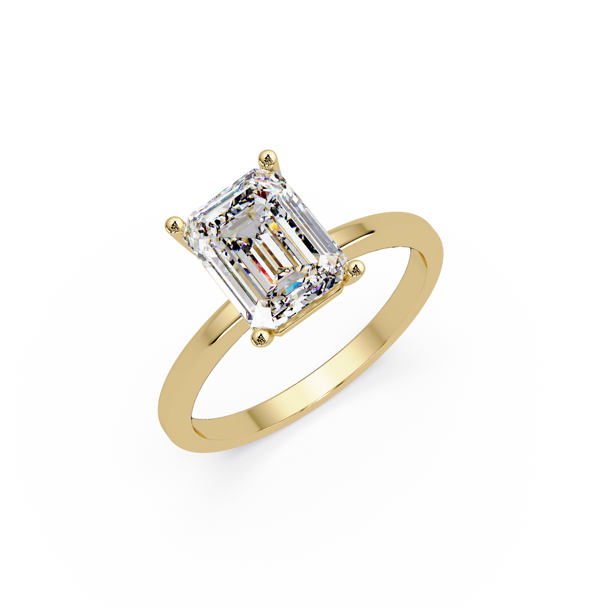 Emerald Cut Lab Grown Diamond Solitaire Ring