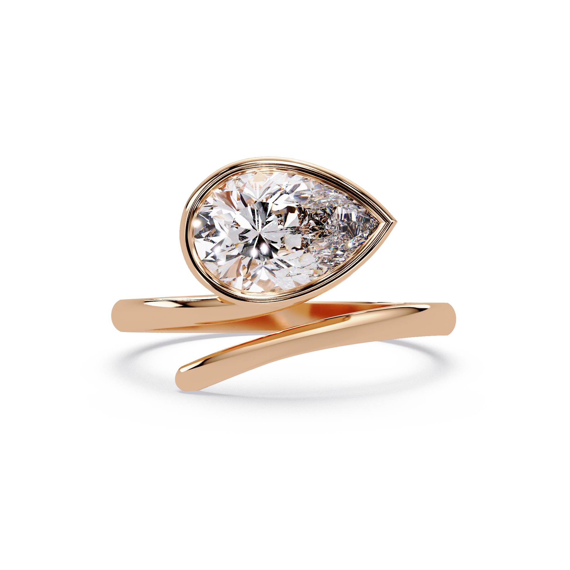 Pear Cut Lab Grown Diamond Solitaire Ring