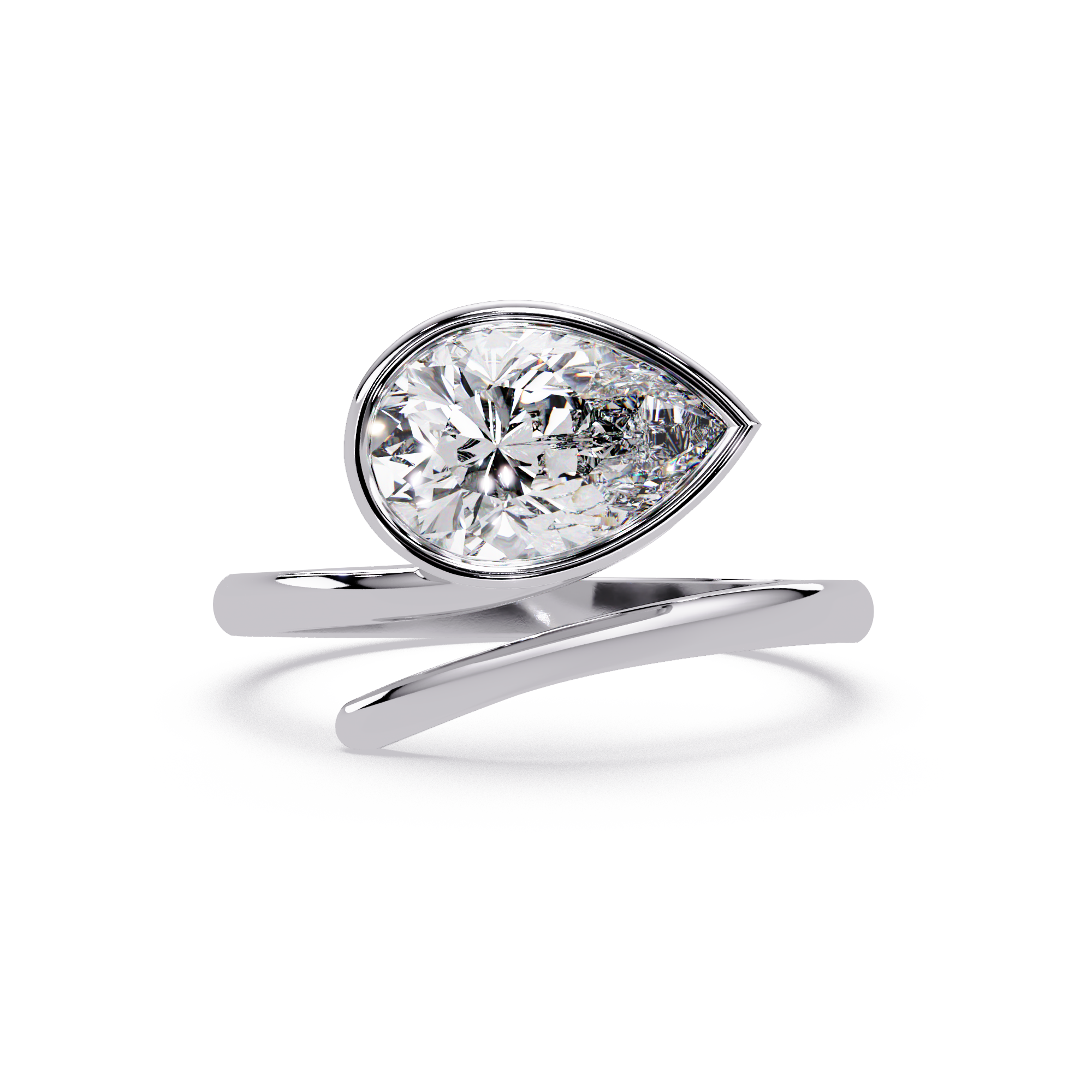 Pear Cut Lab Grown Diamond Solitaire Ring