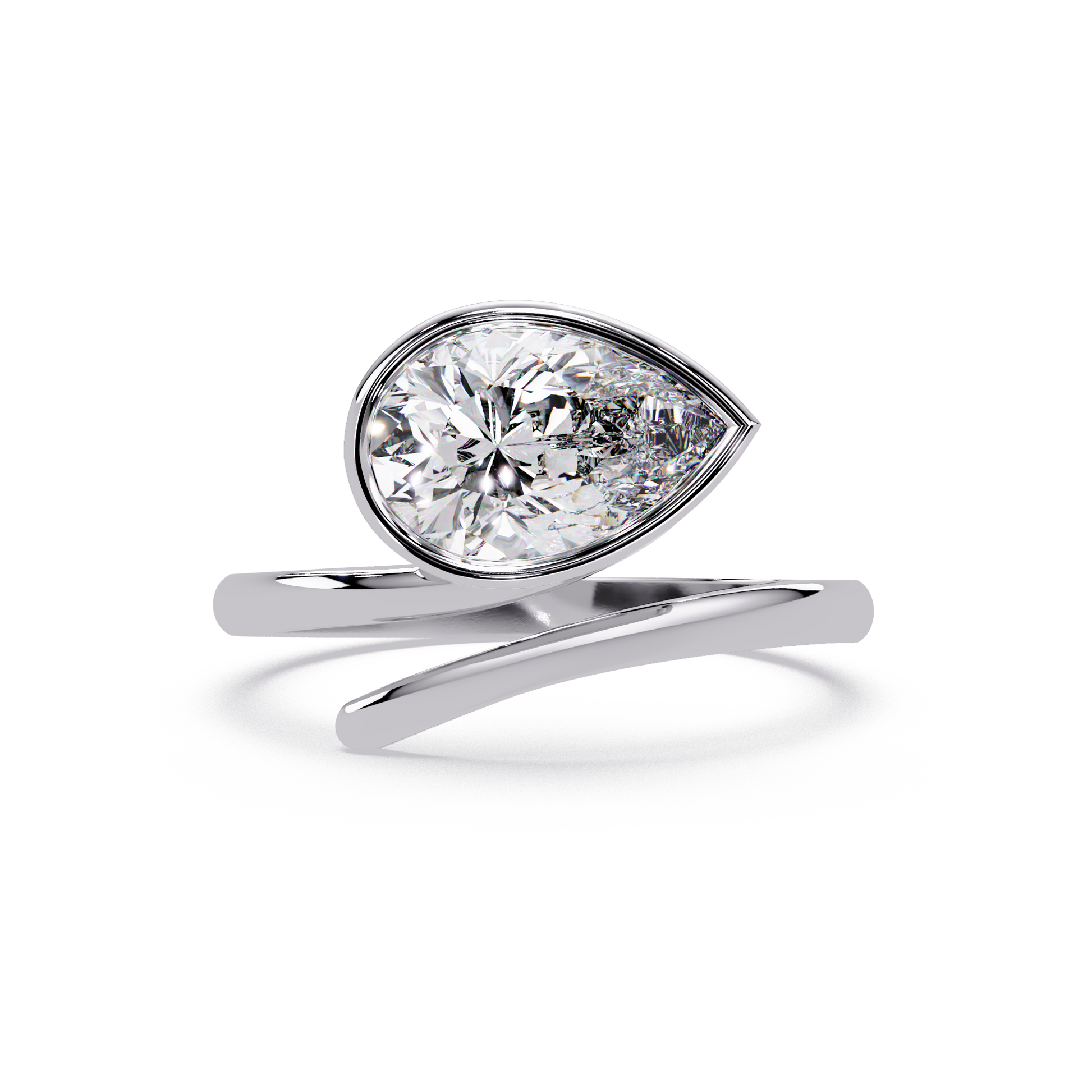 Pear Cut Lab Grown Diamond Solitaire Ring