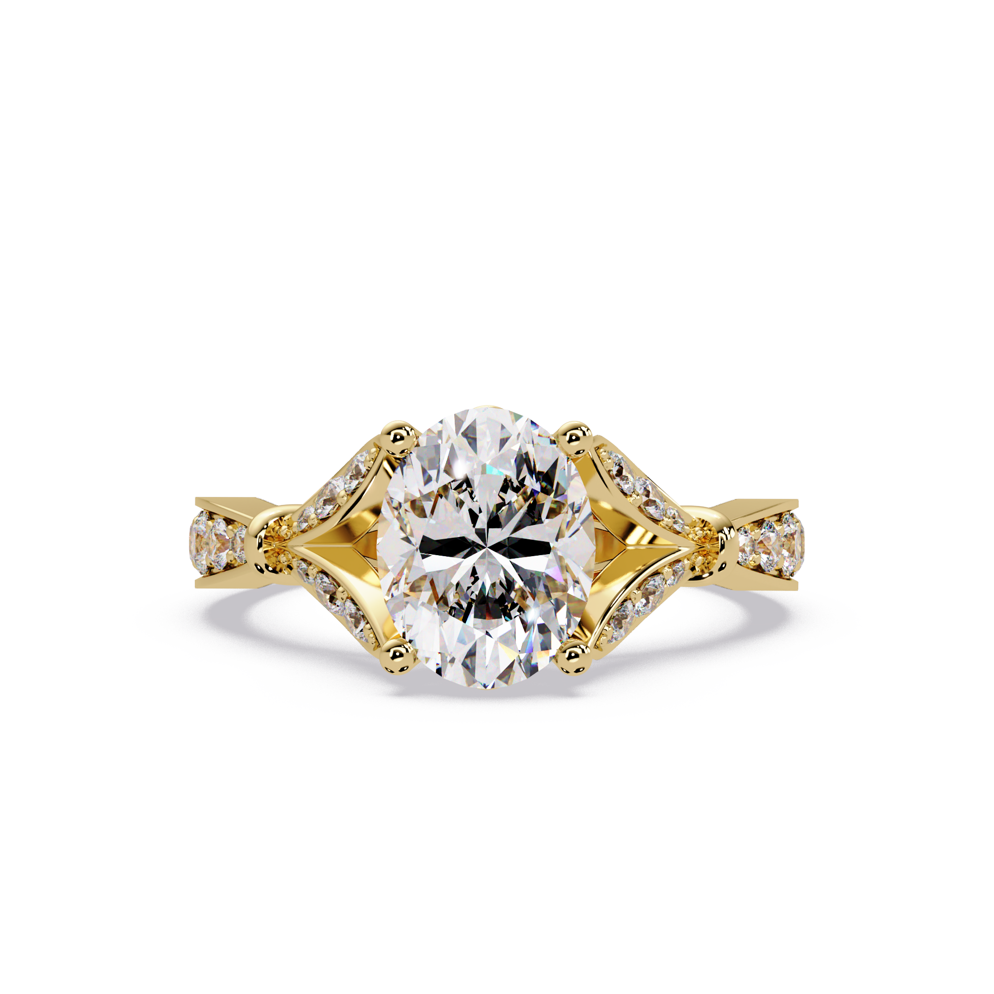 Oval Cut Lab Grown Diamond Split Shank