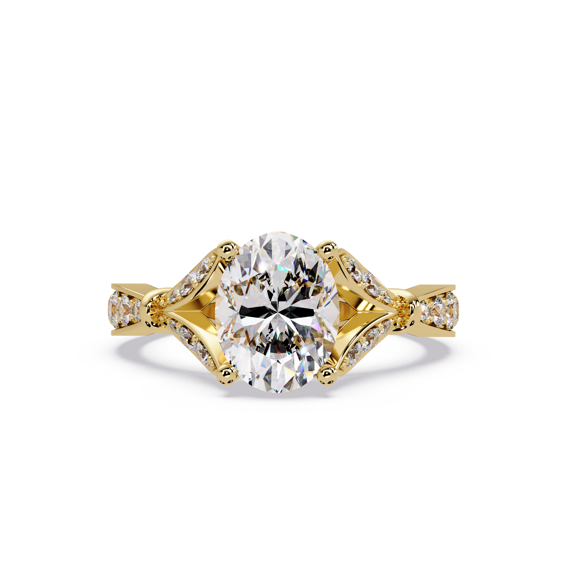 Oval Cut Lab Grown Diamond Split Shank
