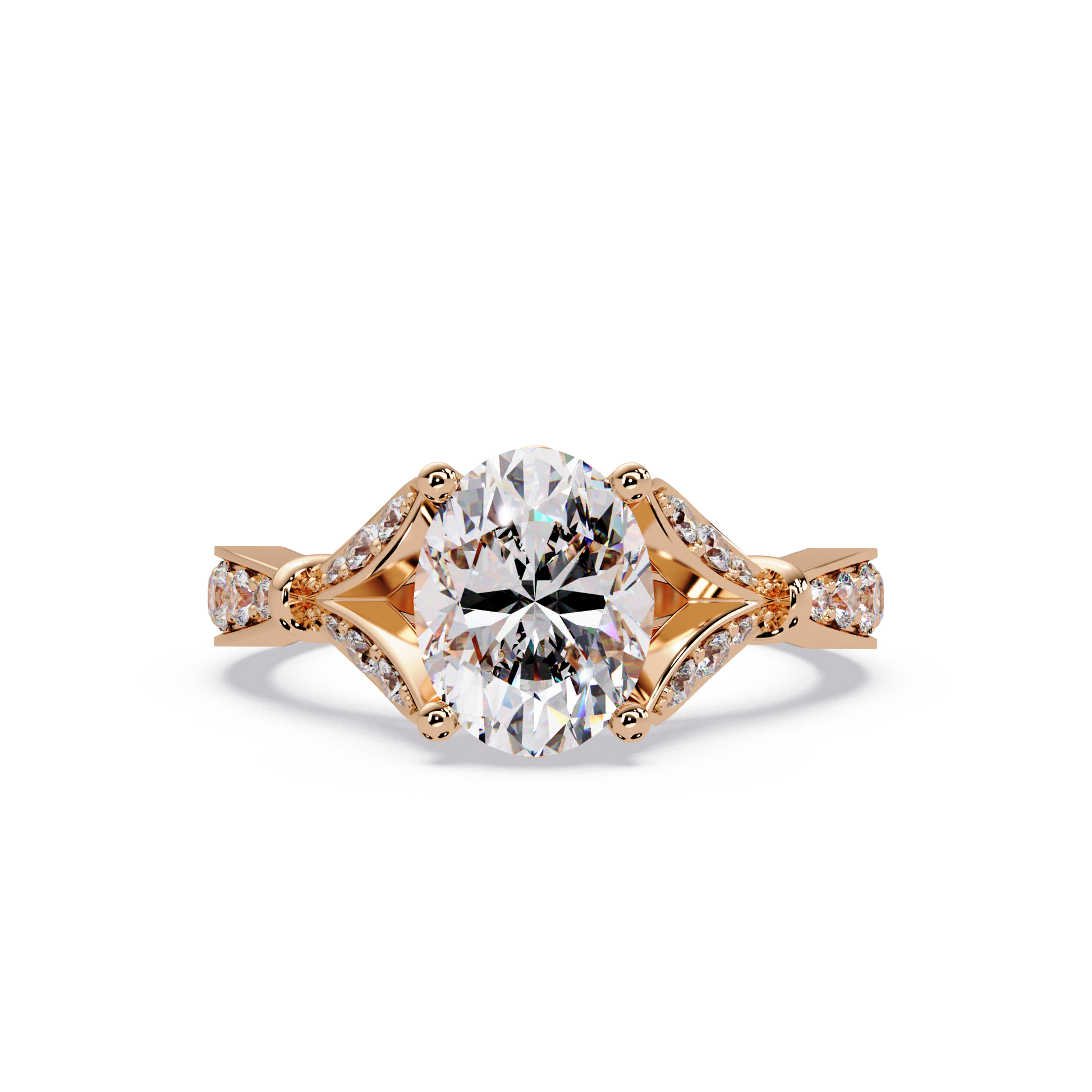 Oval Cut Lab Grown Diamond Split Shank