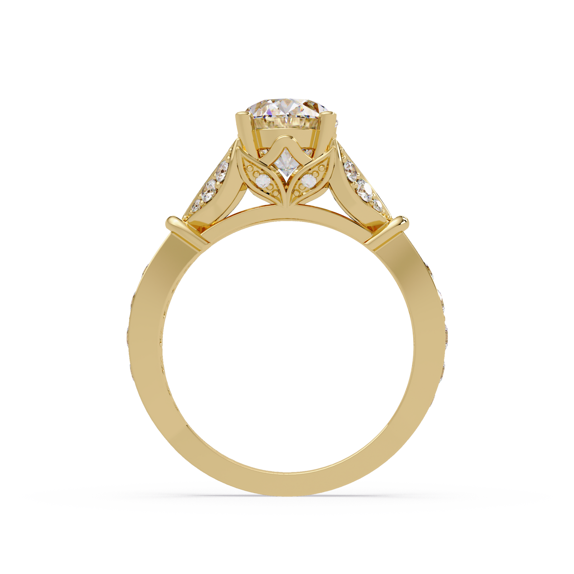 Oval Cut Lab Grown Diamond Split Shank