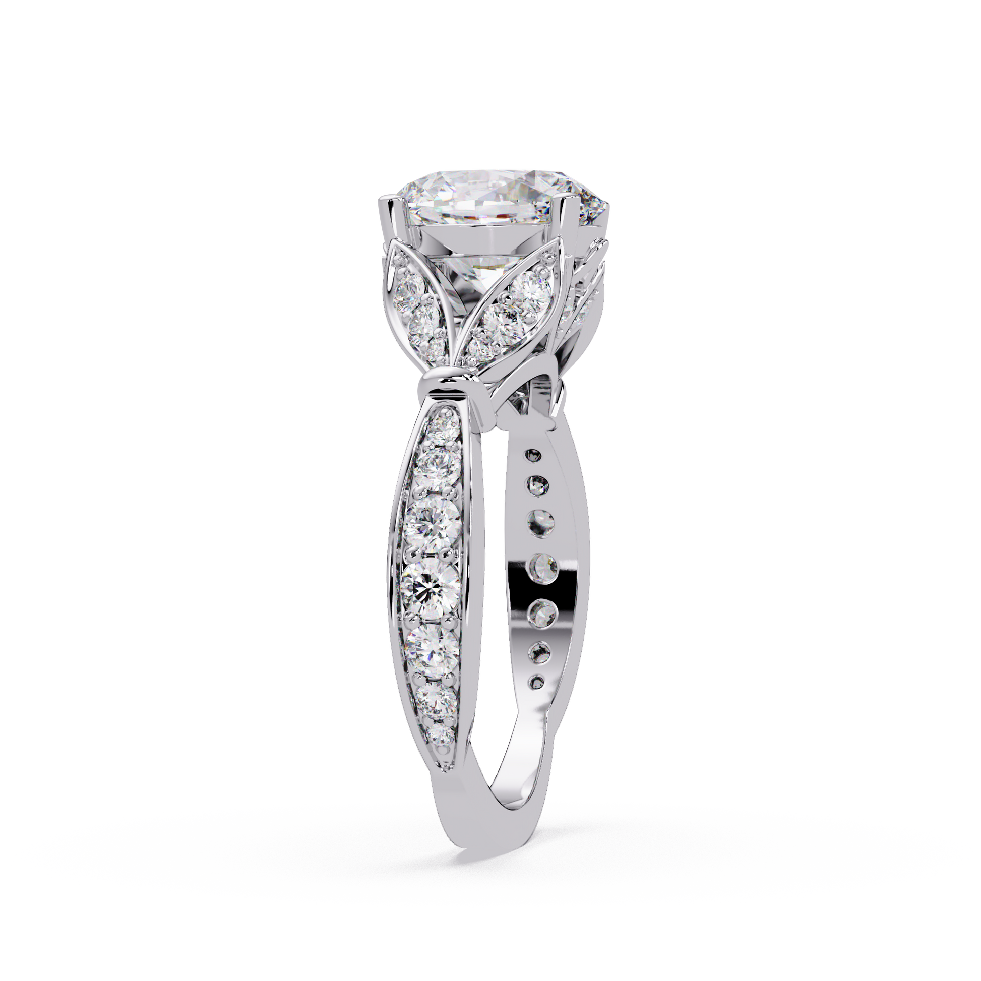 Oval Cut Lab Grown Diamond Split Shank