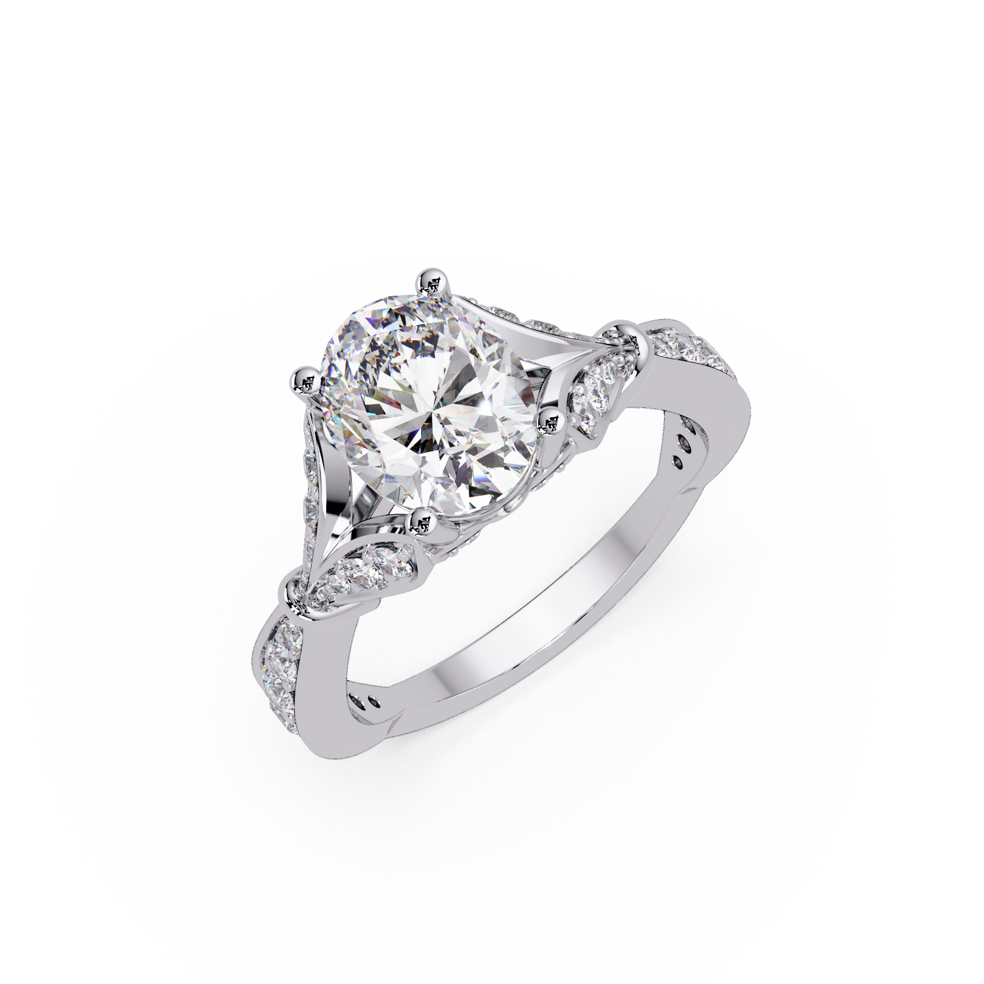 Oval Cut Lab Grown Diamond Split Shank