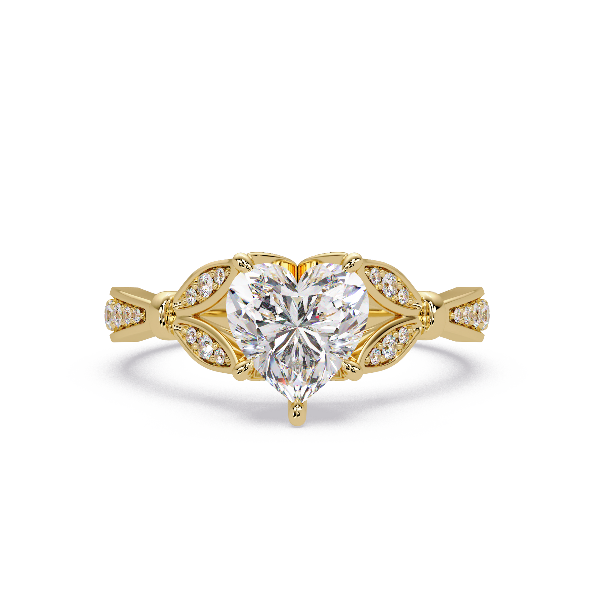 Heart Cut Lab Grown Diamond Split Shank Ring