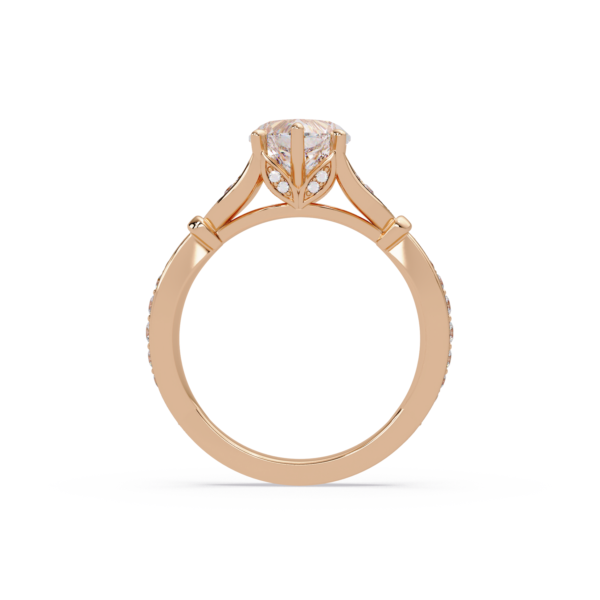 Heart Cut Lab Grown Diamond Split Shank Ring