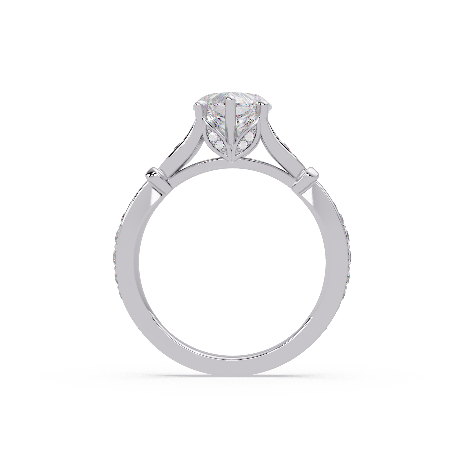 Heart Cut Lab Grown Diamond Split Shank Ring