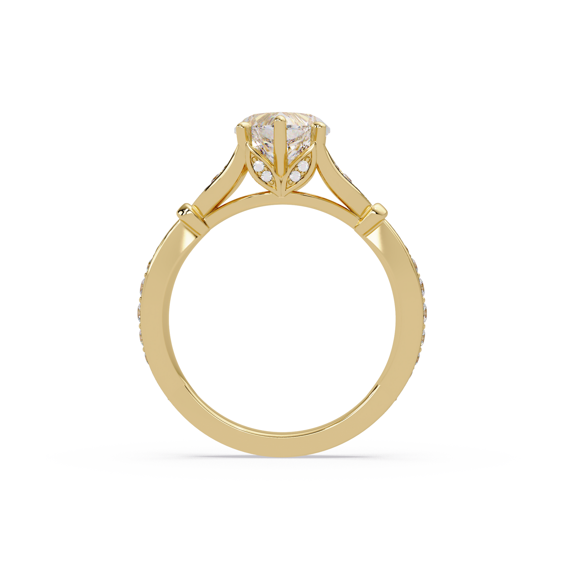 Heart Cut Lab Grown Diamond Split Shank Ring
