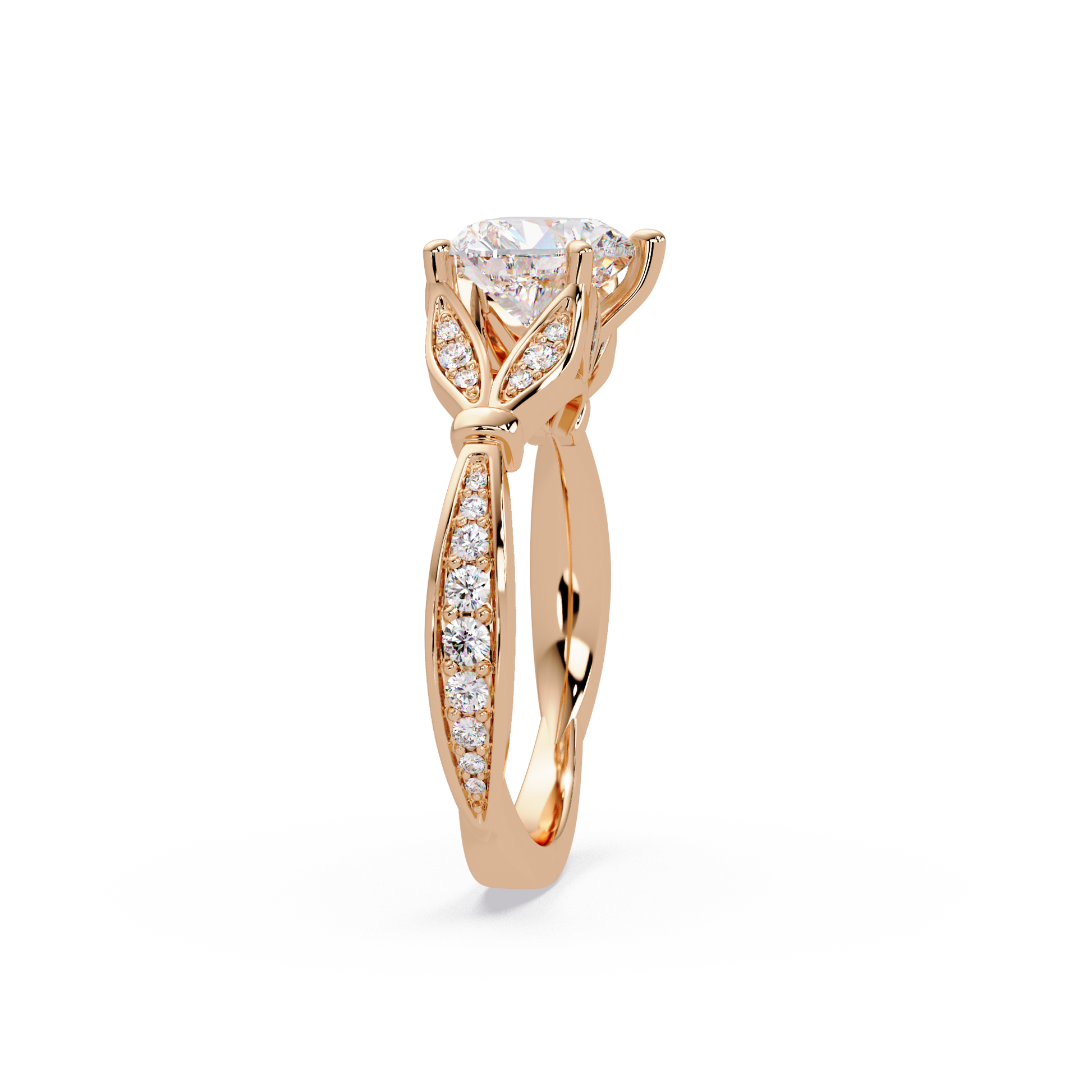 Heart Cut Lab Grown Diamond Split Shank Ring