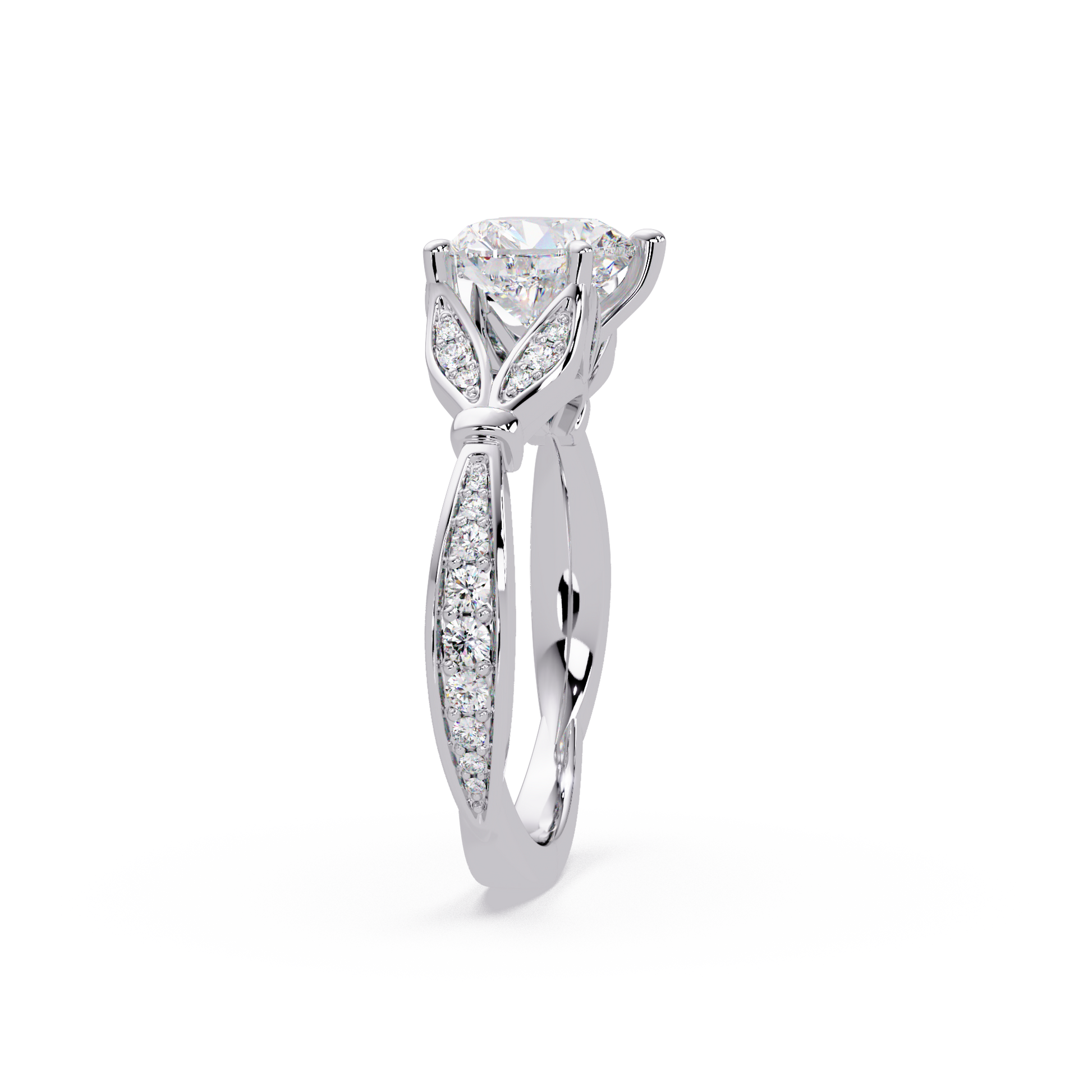 Heart Cut Lab Grown Diamond Split Shank Ring