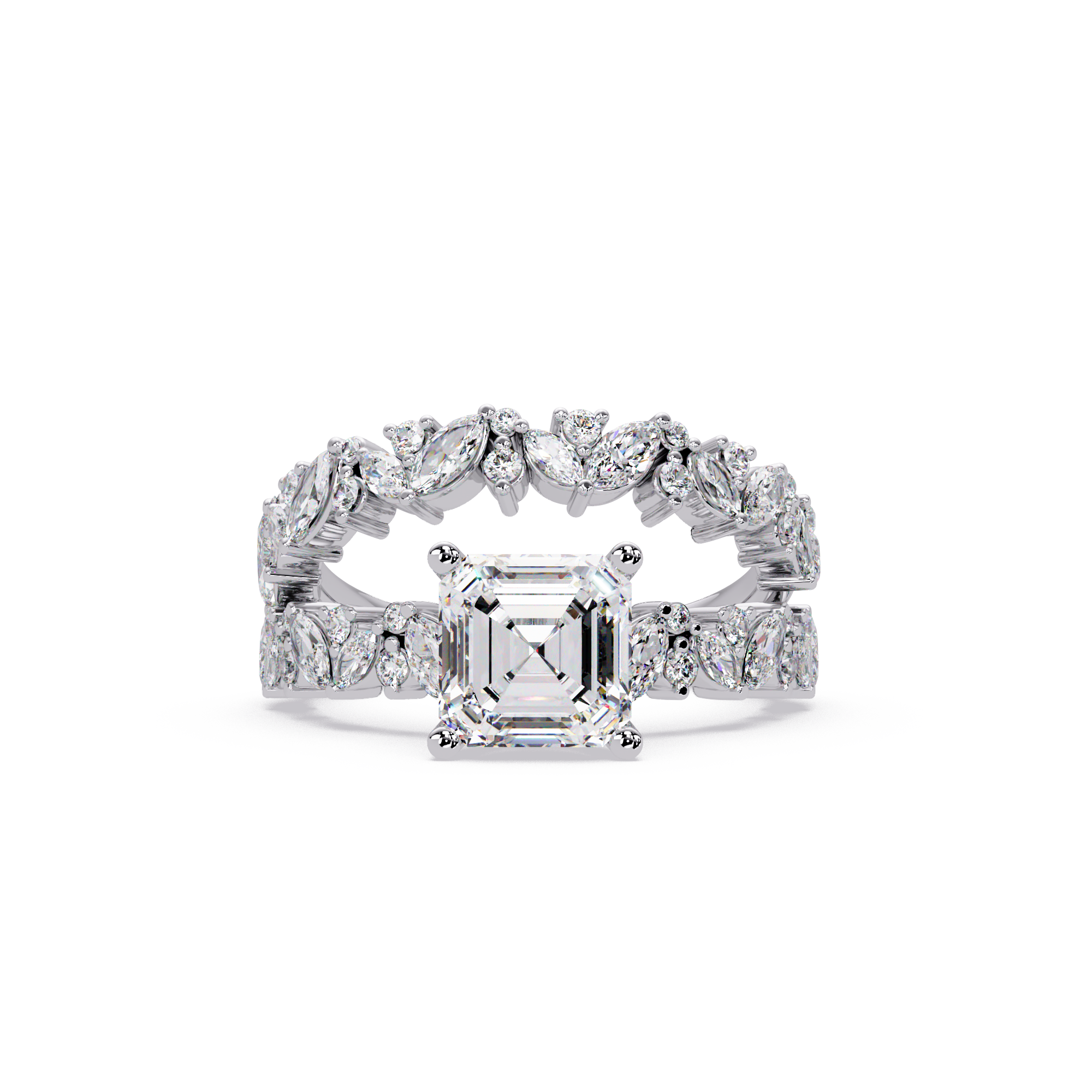 Asscher Cut Lab Grown Diamond Engagement Rings
