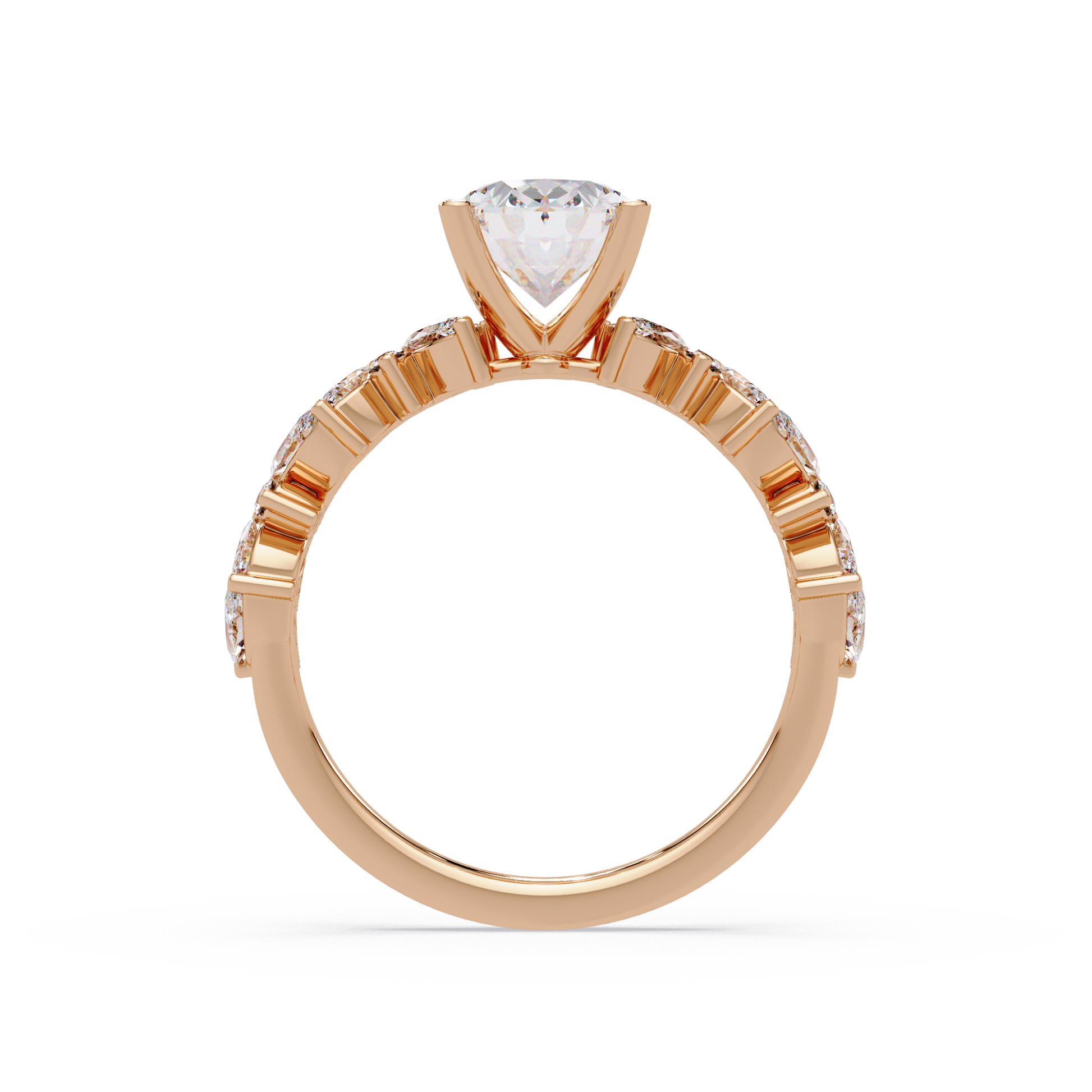 Oval Cut Lab Grown Diamond Engagement Ring in Accented Shak