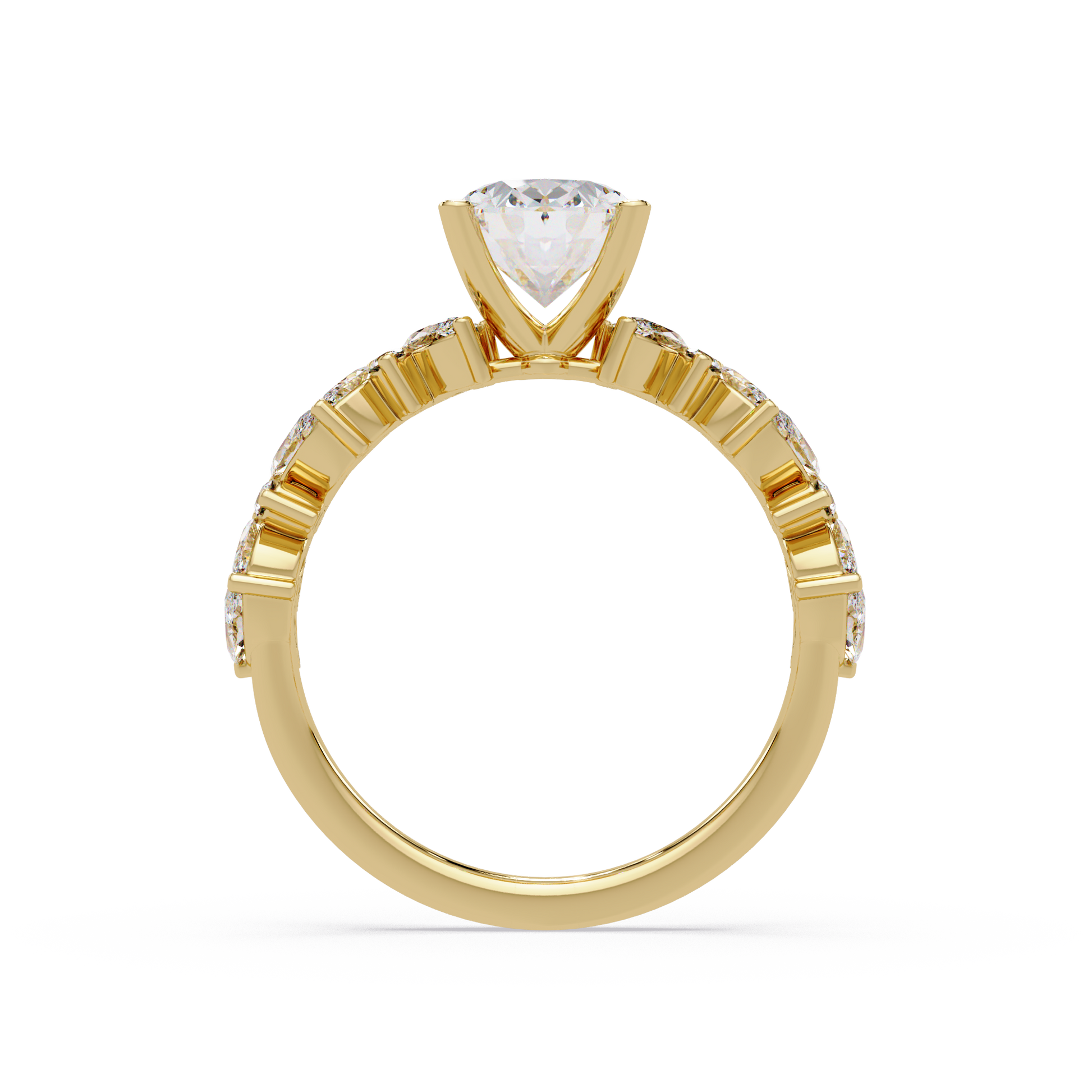 Oval Cut Lab Grown Diamond Engagement Ring in Accented Shak
