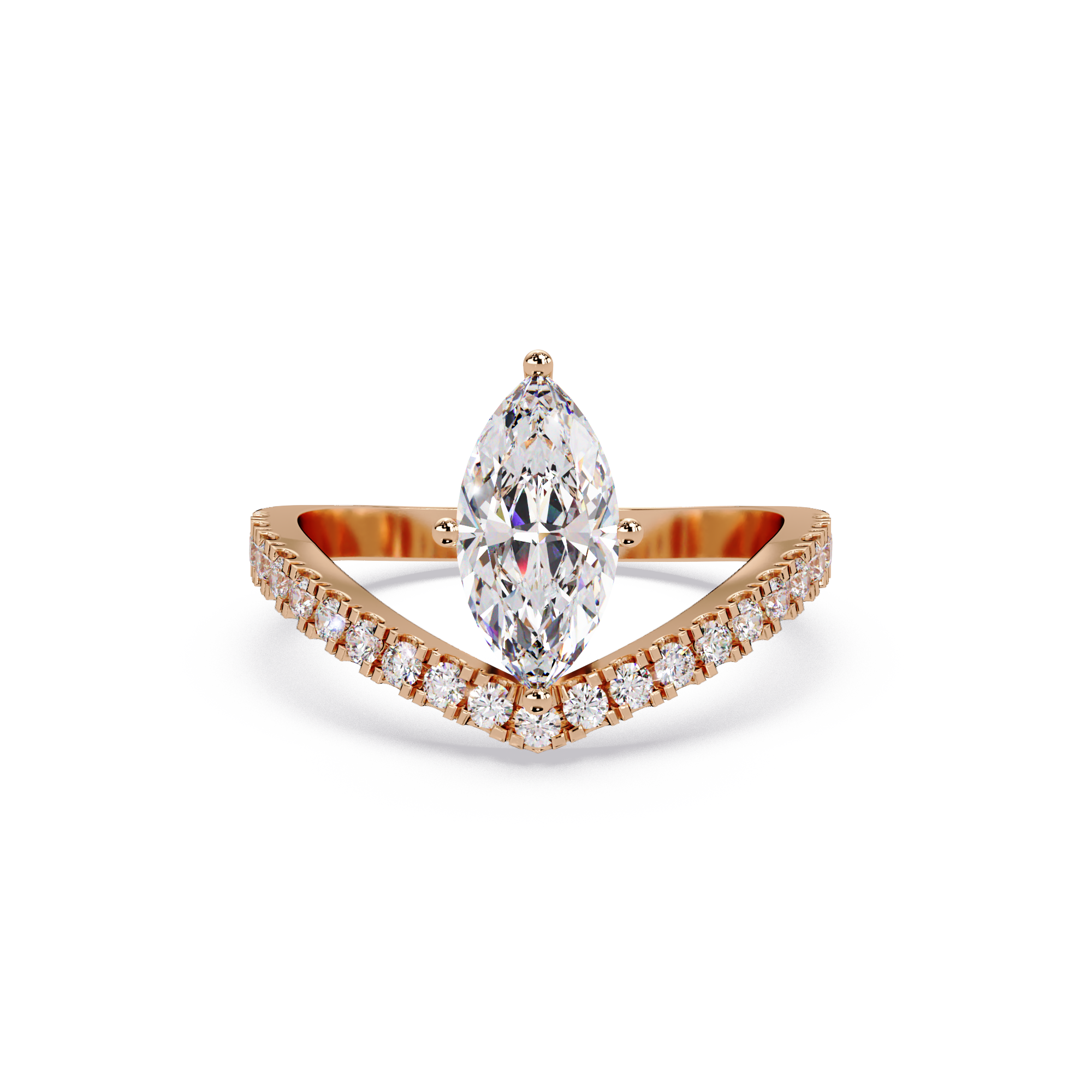 Marquise Cut Lab Grown Diamond Engagement Ring
