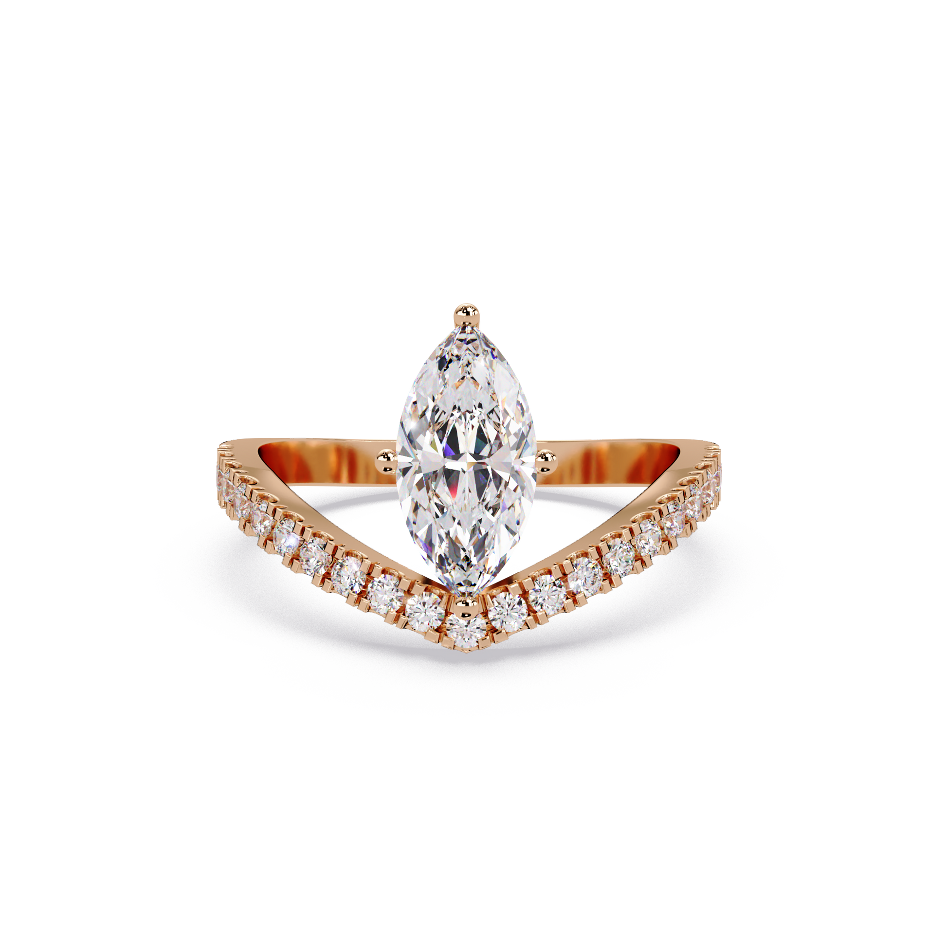 Marquise Cut Lab Grown Diamond Engagement Ring