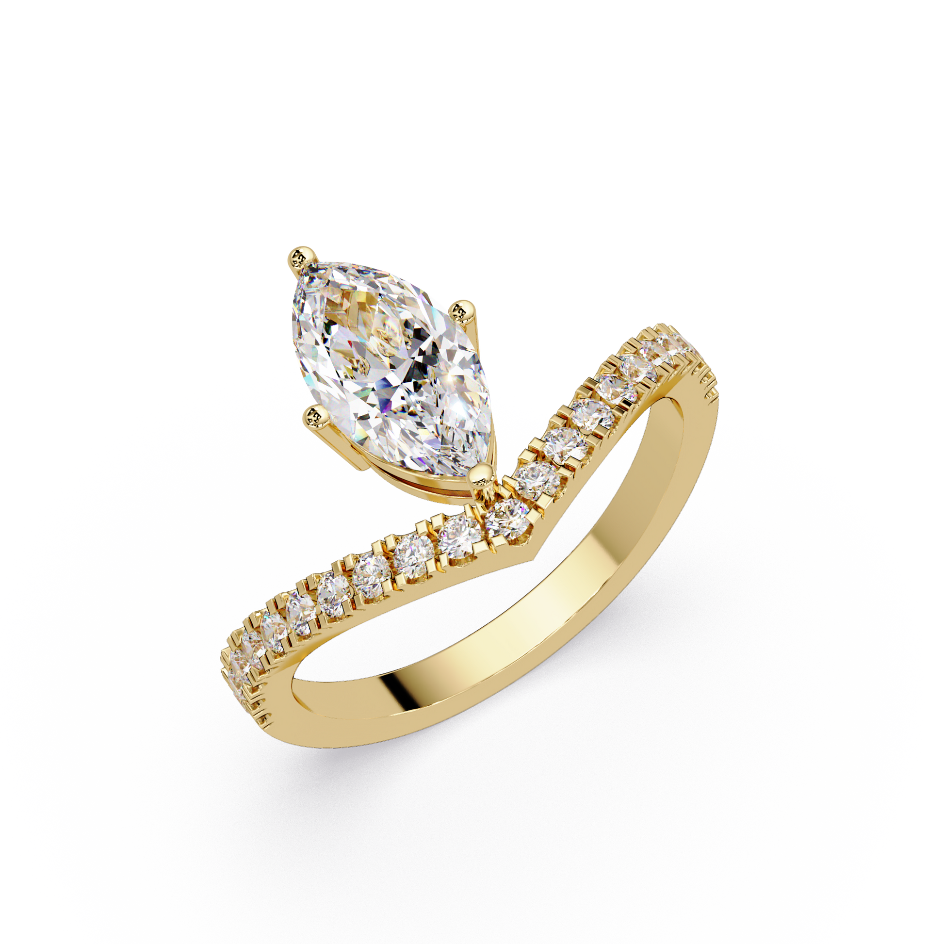 Marquise Cut Lab Grown Diamond Engagement Ring