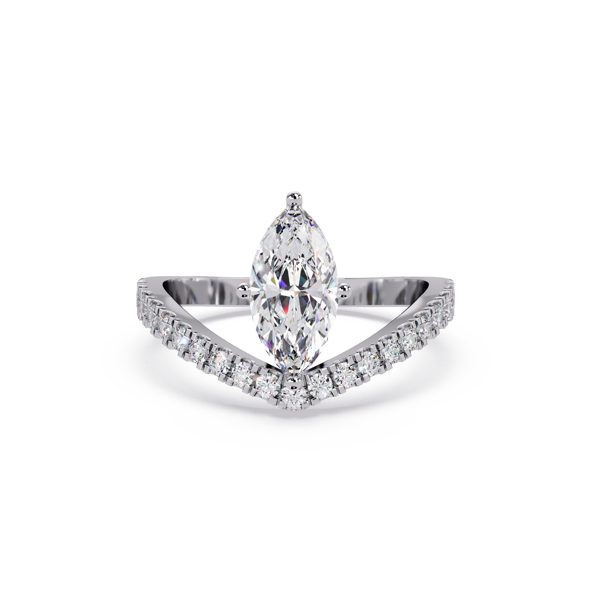 Marquise Cut Lab Grown Diamond Engagement Ring