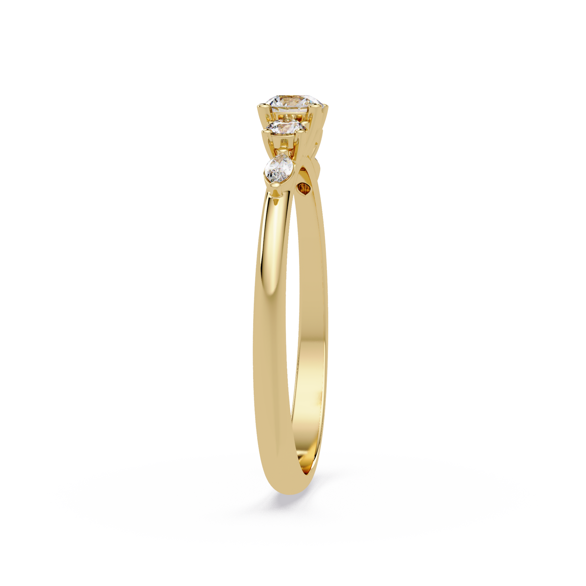 Round Cut Lab Grown Diamond Minimalist Ring