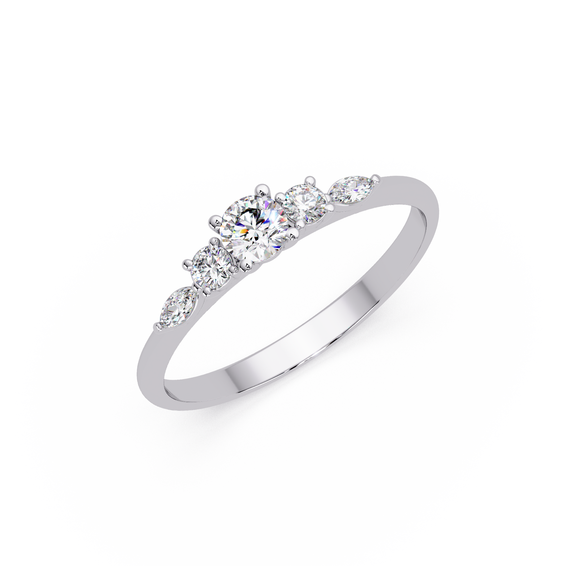 Round Cut Lab Grown Diamond Minimalist Ring