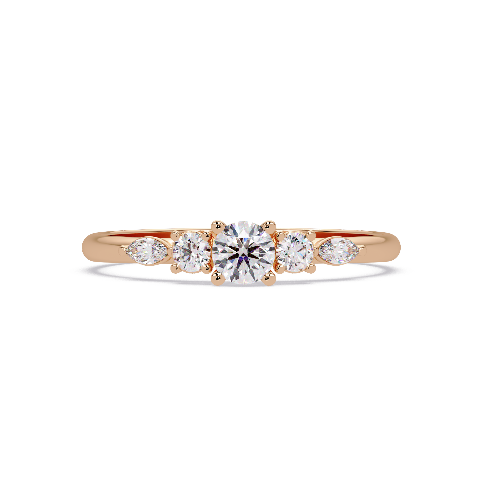 Round Cut Lab Grown Diamond Minimalist Ring