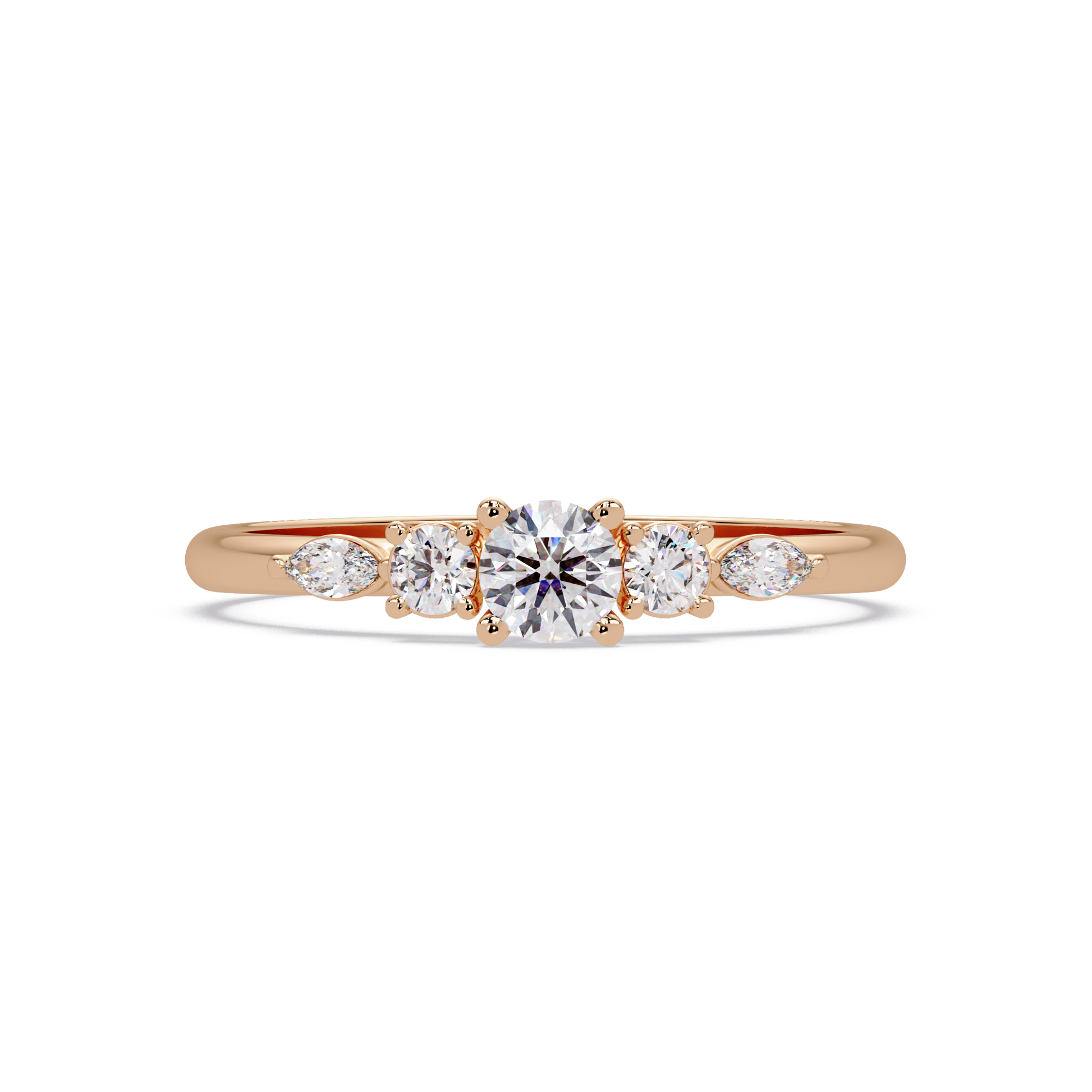 Round Cut Lab Grown Diamond Minimalist Ring