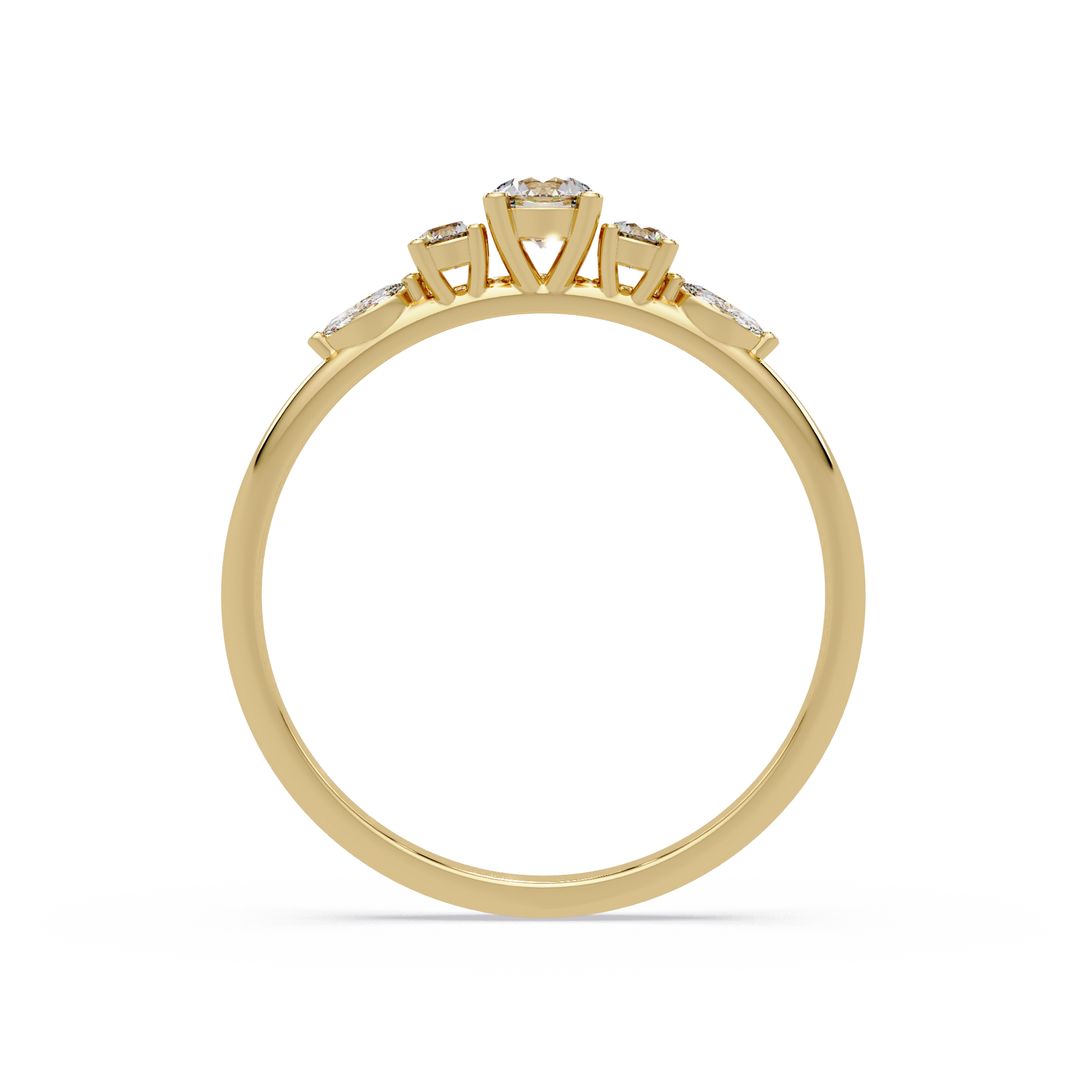 Round Cut Lab Grown Diamond Minimalist Ring