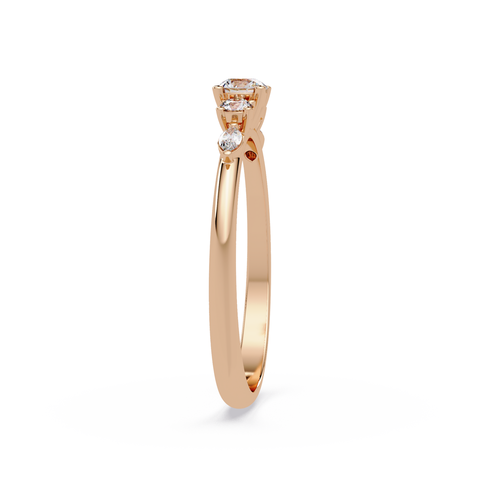 Round Cut Lab Grown Diamond Minimalist Ring