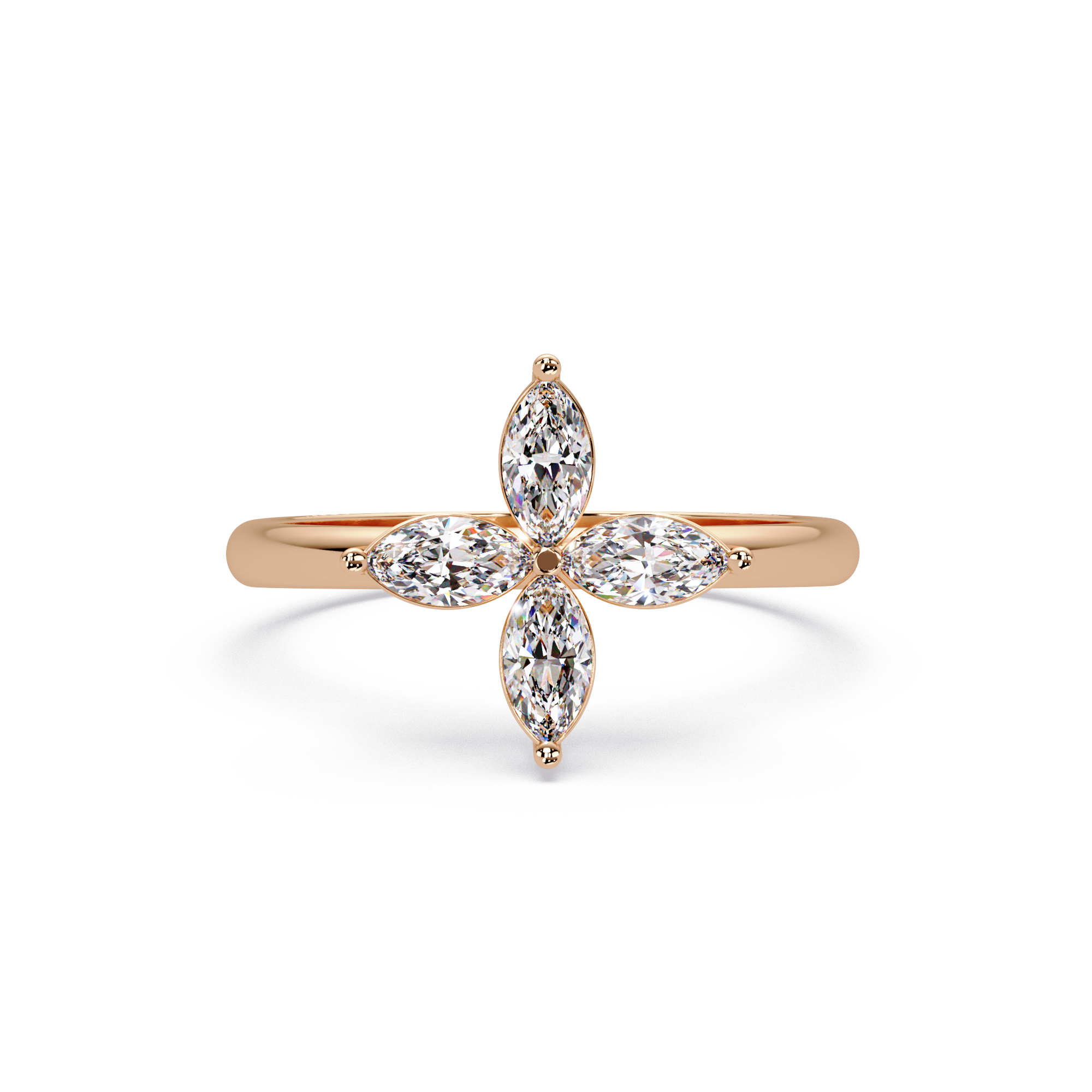 Marquise Lab Grown Diamond Floral Style Ring