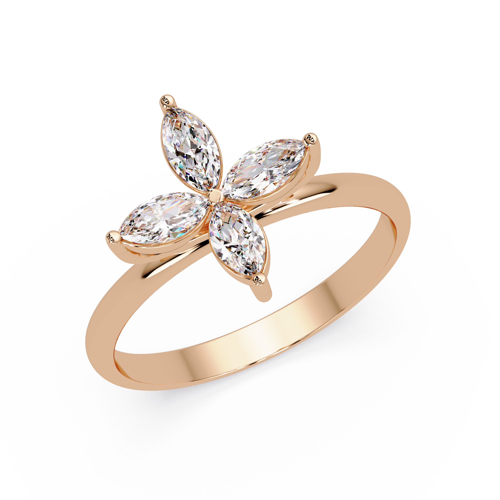Marquise Lab Grown Diamond Floral Style Ring