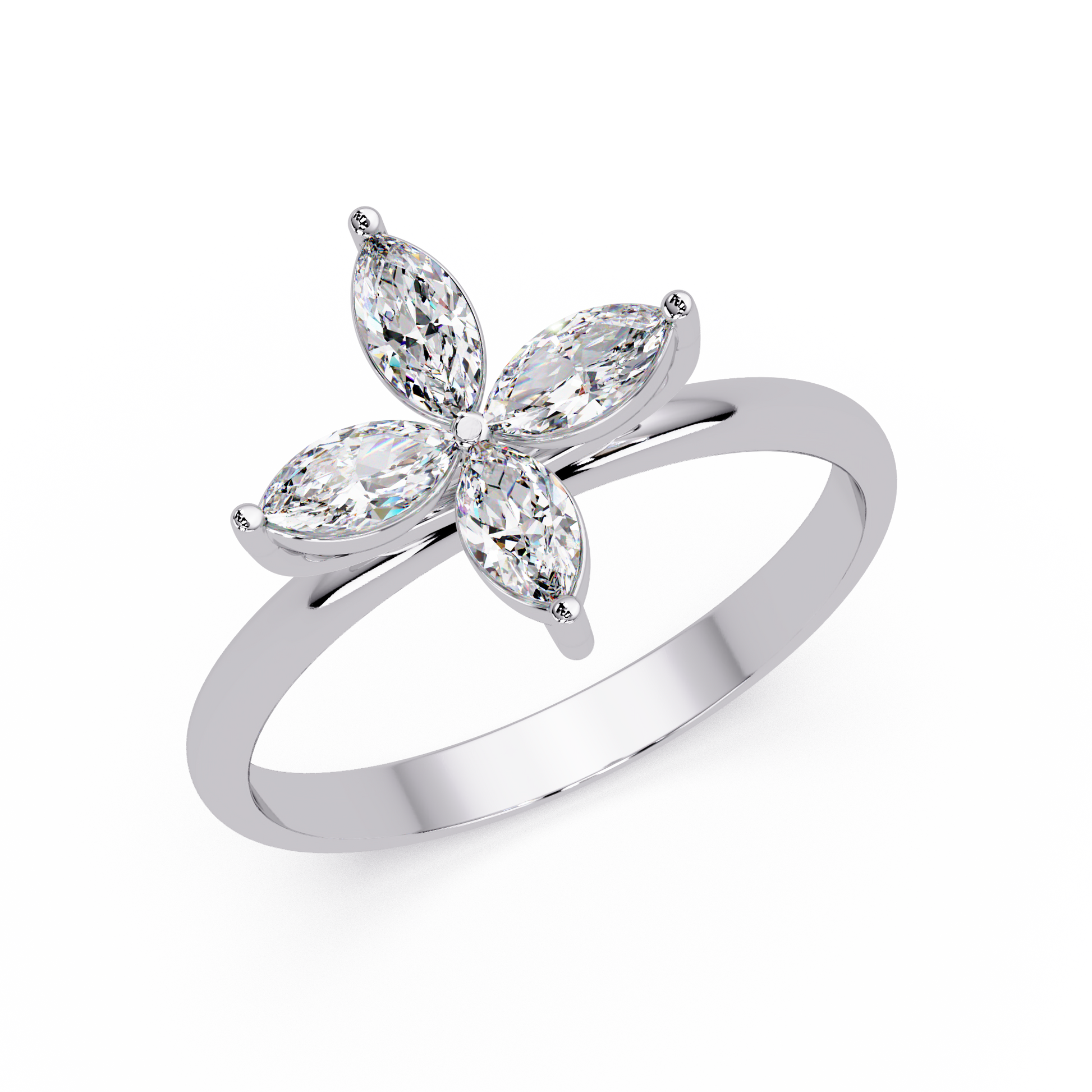 Marquise Lab Grown Diamond Floral Style Ring